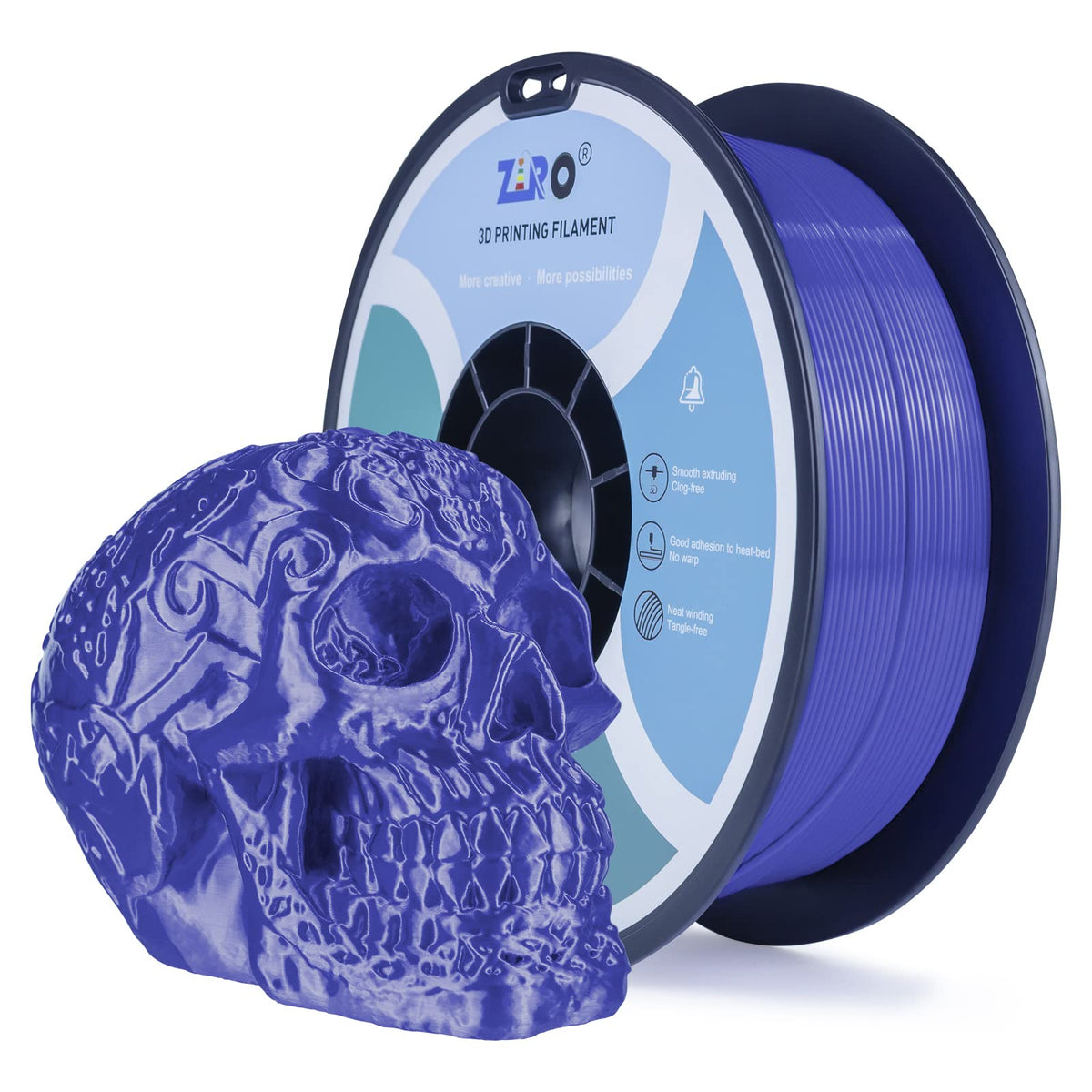 Ziro Silk Pla Filament 175Mm,3D Printer Filament Pla Silky Series 175Mm 1Kg(22Lbs),Blue