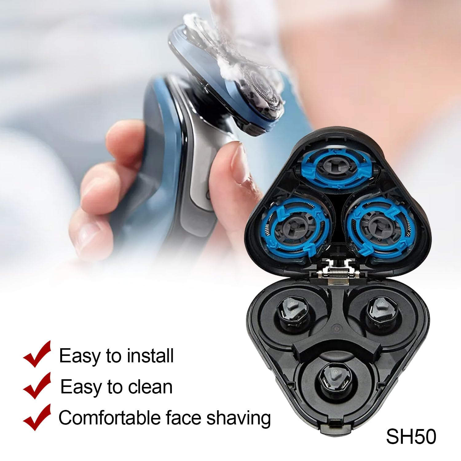 Durimi Replacement Complete Head Assembly For Philips Norelco Series 5000 Shavers