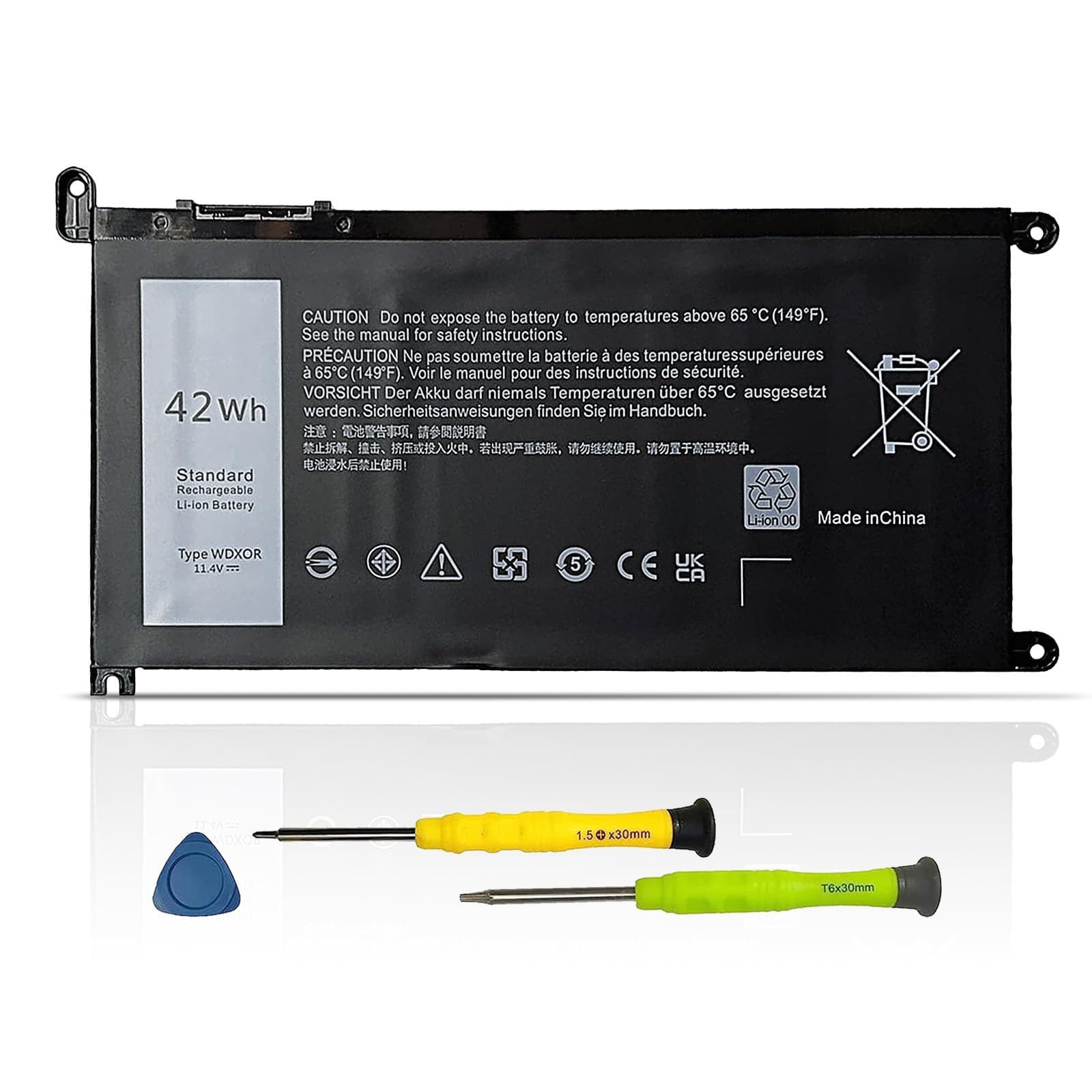 Wdxor Wdx0R 42Wh Laptop Battery Compatible With Dell Inspiron 13 15 5000 7000 5570 7579 7378 5567 5565 5379 5378 Latitude 3490 3