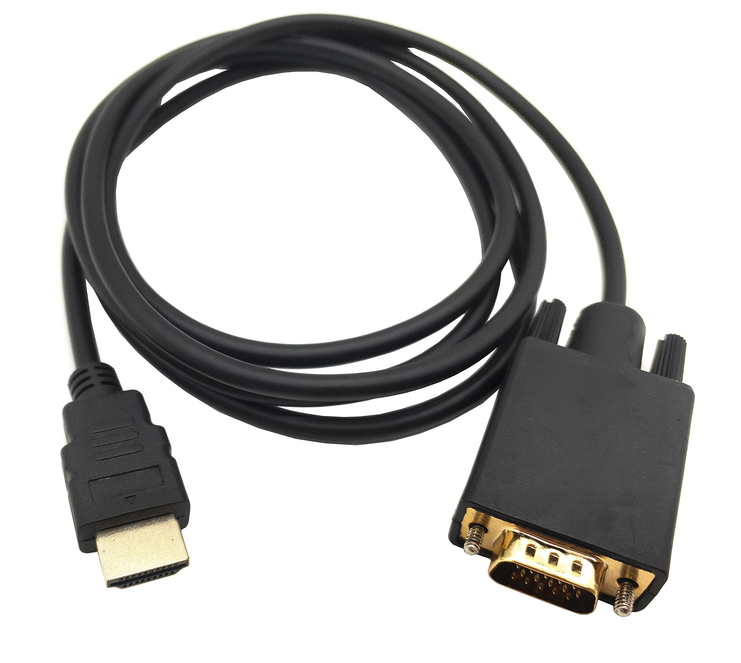 Hdmi To Vga Adapter Cable, Haokiang 6Ft/1.8M Gold Plated 1080P Hdmi Male To Vga Male Active Video Converter Cord Support Notebook Pc Dvd Player Laptop Hdtv To D Sub Hd 15 Pin Vga Monitors Projector