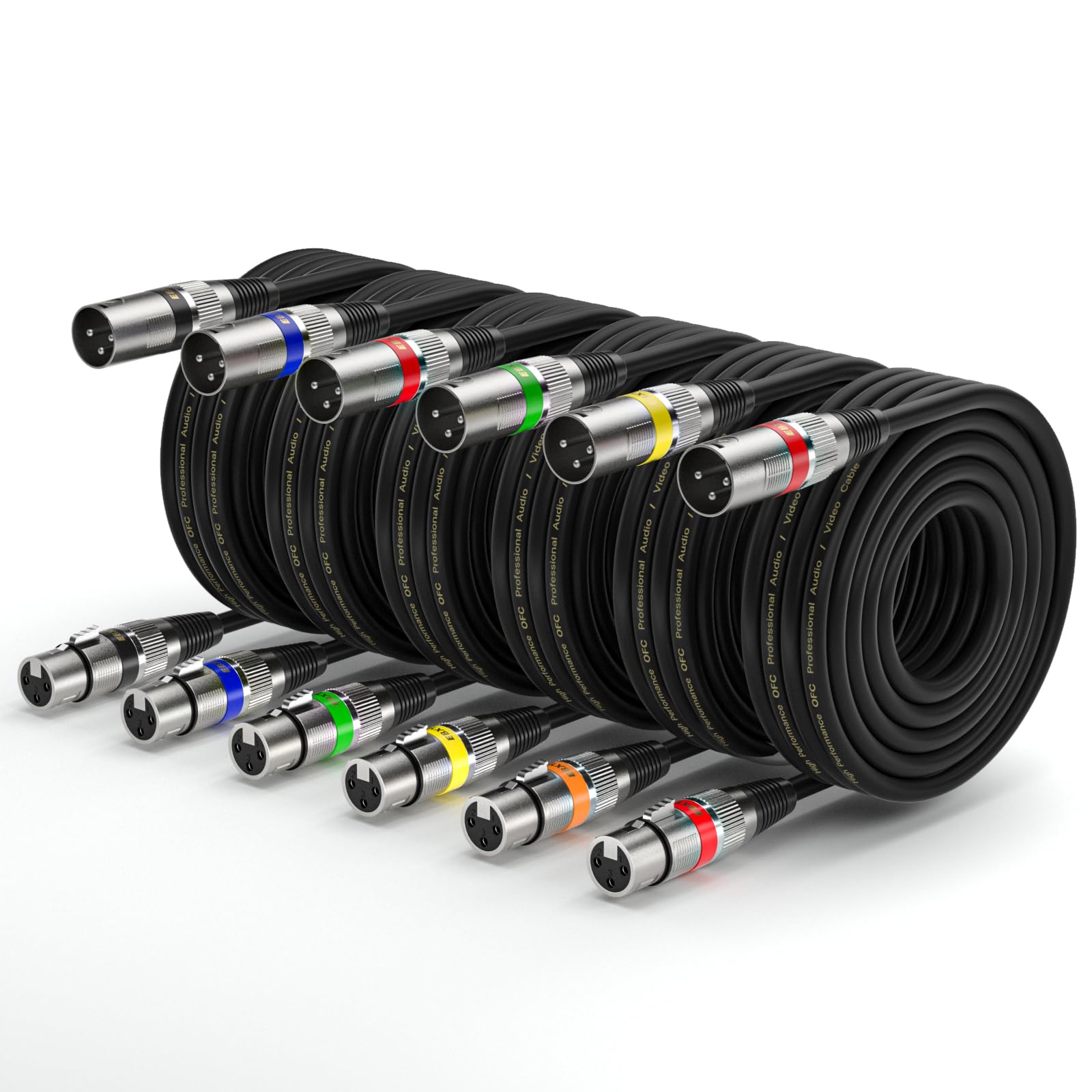 Ebxya Xlr Cables 25Ft 6 Packs   Xlr Male To Female 3 Pins Balanced Microphone Cable