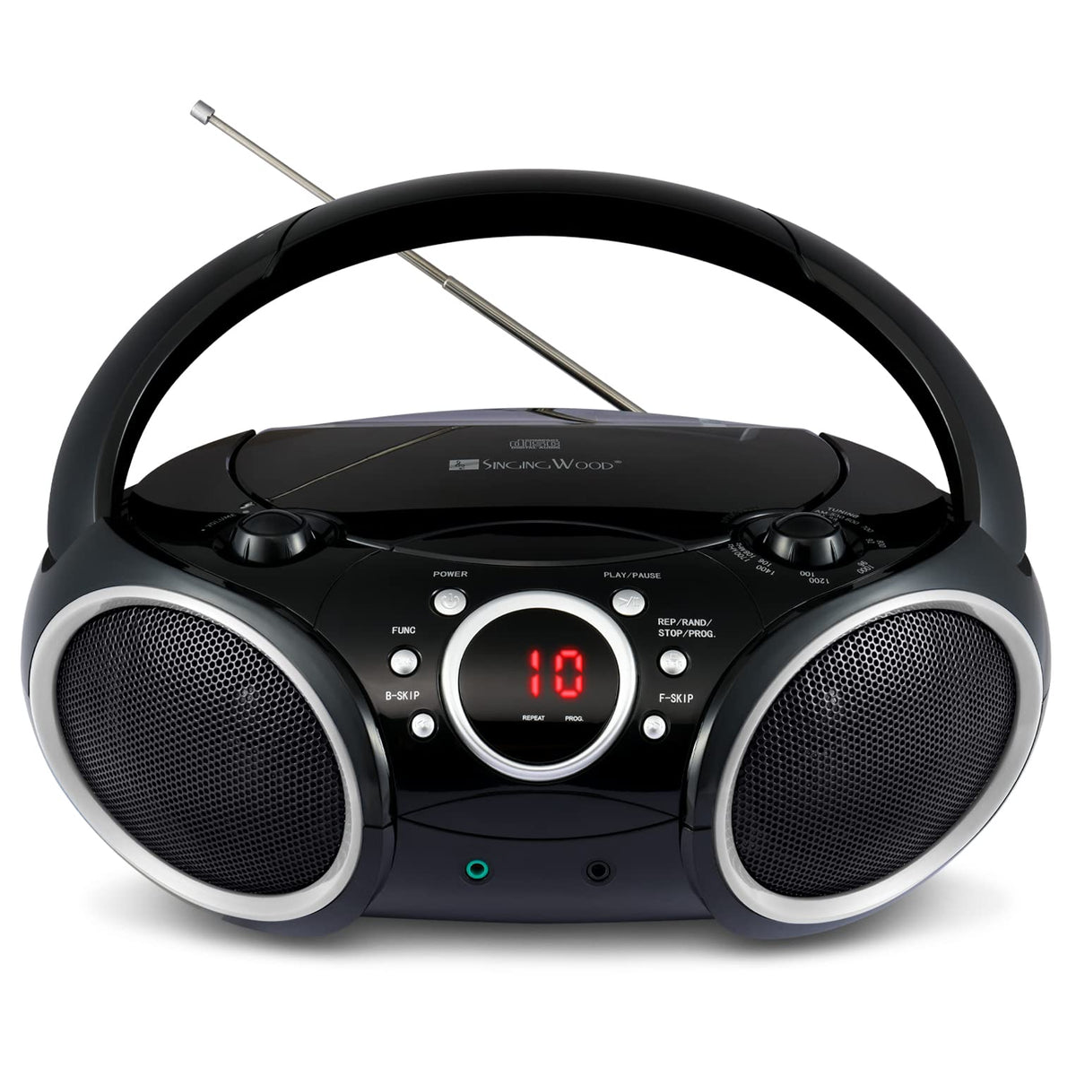 Singing Wood 030C Portable Cd Player Boombox Am Fm Analog Tuning Radio, Aux Line In, Headphone Jack, Foldable Carrying Handle (B