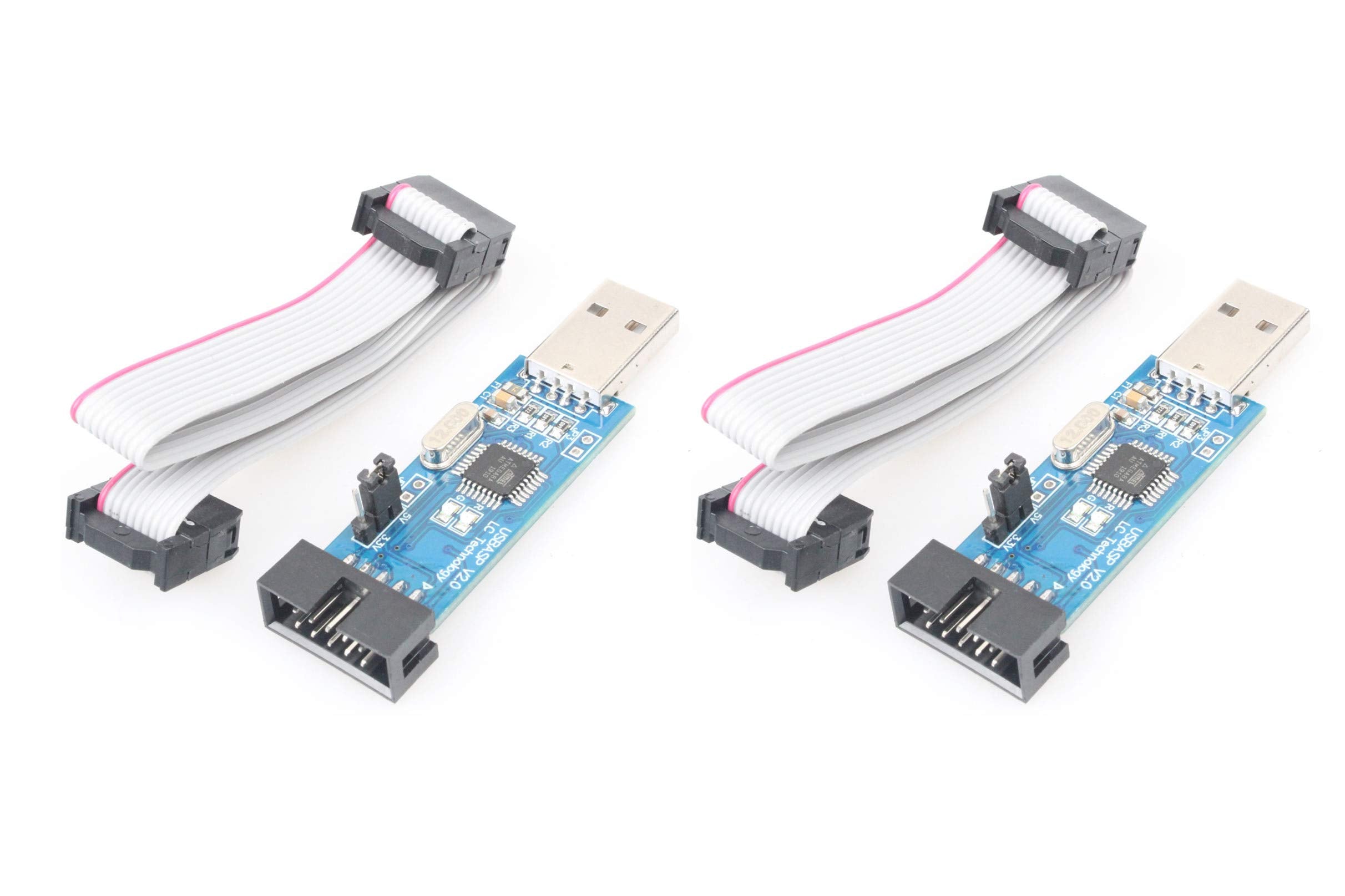 Noyito 51 Avr Atmega8 Programmer Usbasp Usb Isp Downloader 10 Pin Usb Programmer 3.3V 5V With Cable 6 Inches Length Compatible W