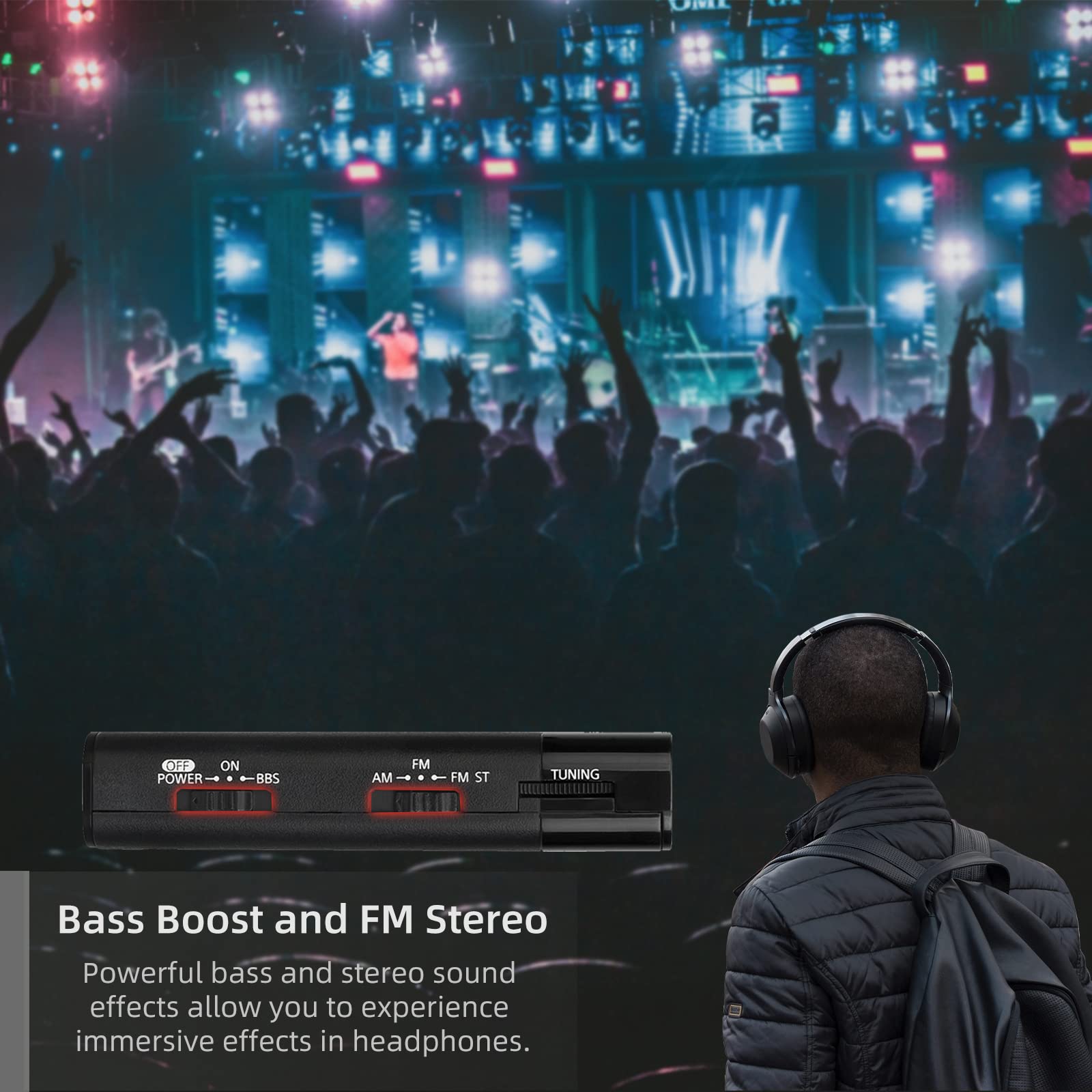 Retekess Tr107 Pocket Radio Am Fm, Portable Radio With Headphones, Aaa Battery Operated, Fm Stereo And Bass Boost, Ideal For Wal