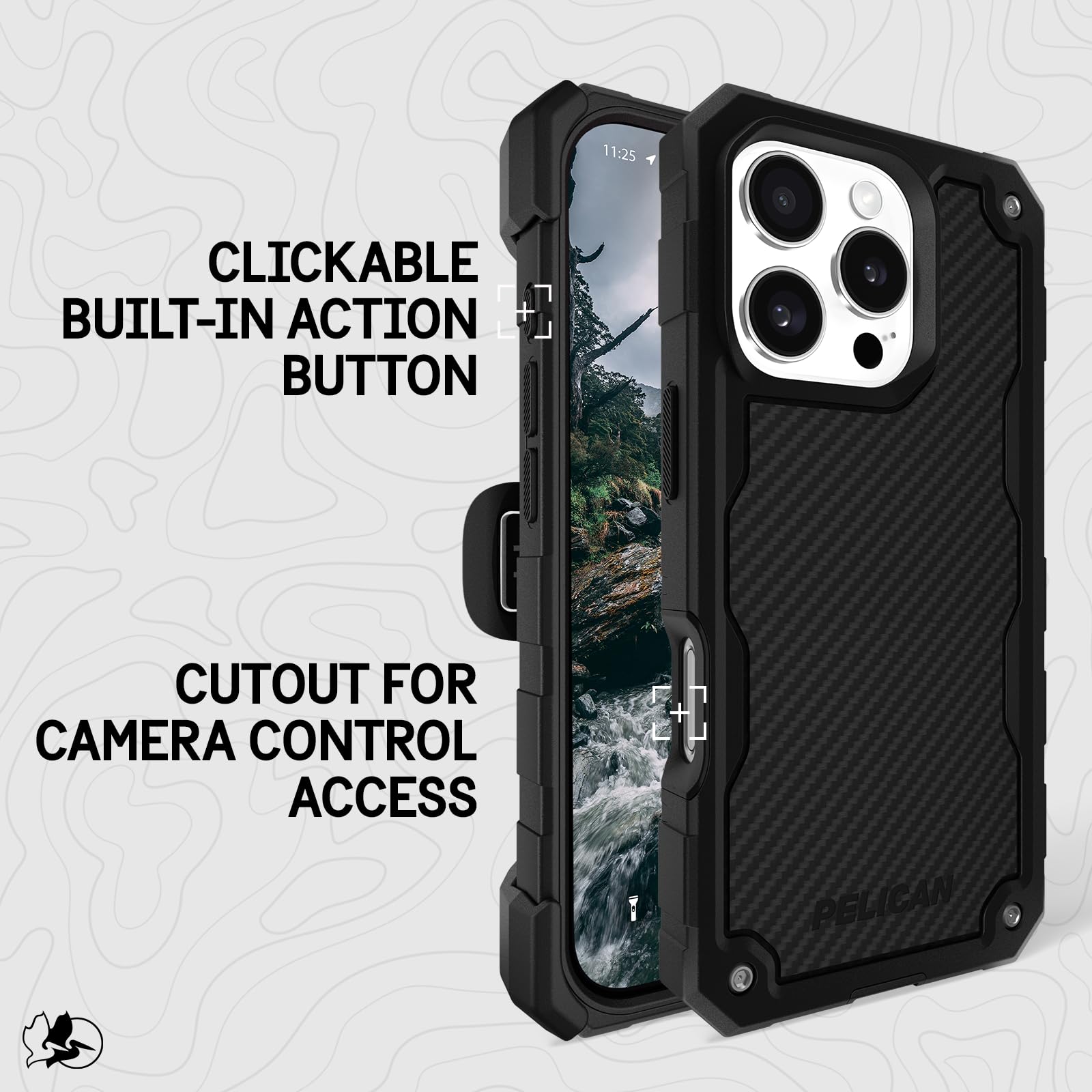 Pelican Shield Iphone 16 Pro Case [Compatible With Magsafe] Rugged Phone Case W/ 21Ft Military Grade Drop Protection   Heavy Dut