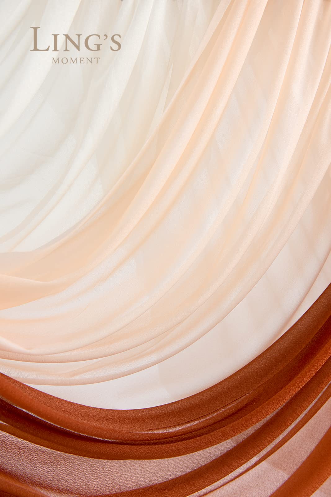 Ling'S Moment Easy Hanging Wedding Arch Chiffon Drape 3 Panels Orange 26.5Ft X 30'' W Rust Fabric For Wedding Ceremony Reception