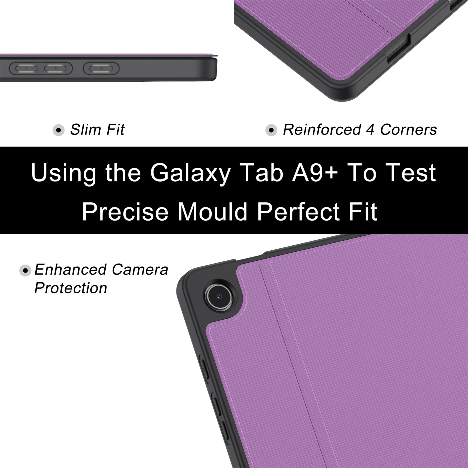 Soke Case For Galaxy Tab A9+/A9 Plus 11 Inch 2023, Shock Proof Smart Folio Stand Case, Multi  Viewing Angles, Soft Tpu Back Cover For Samsung Galaxy Tab A9+ Tablet [Sm X210/X216/X218], Violet