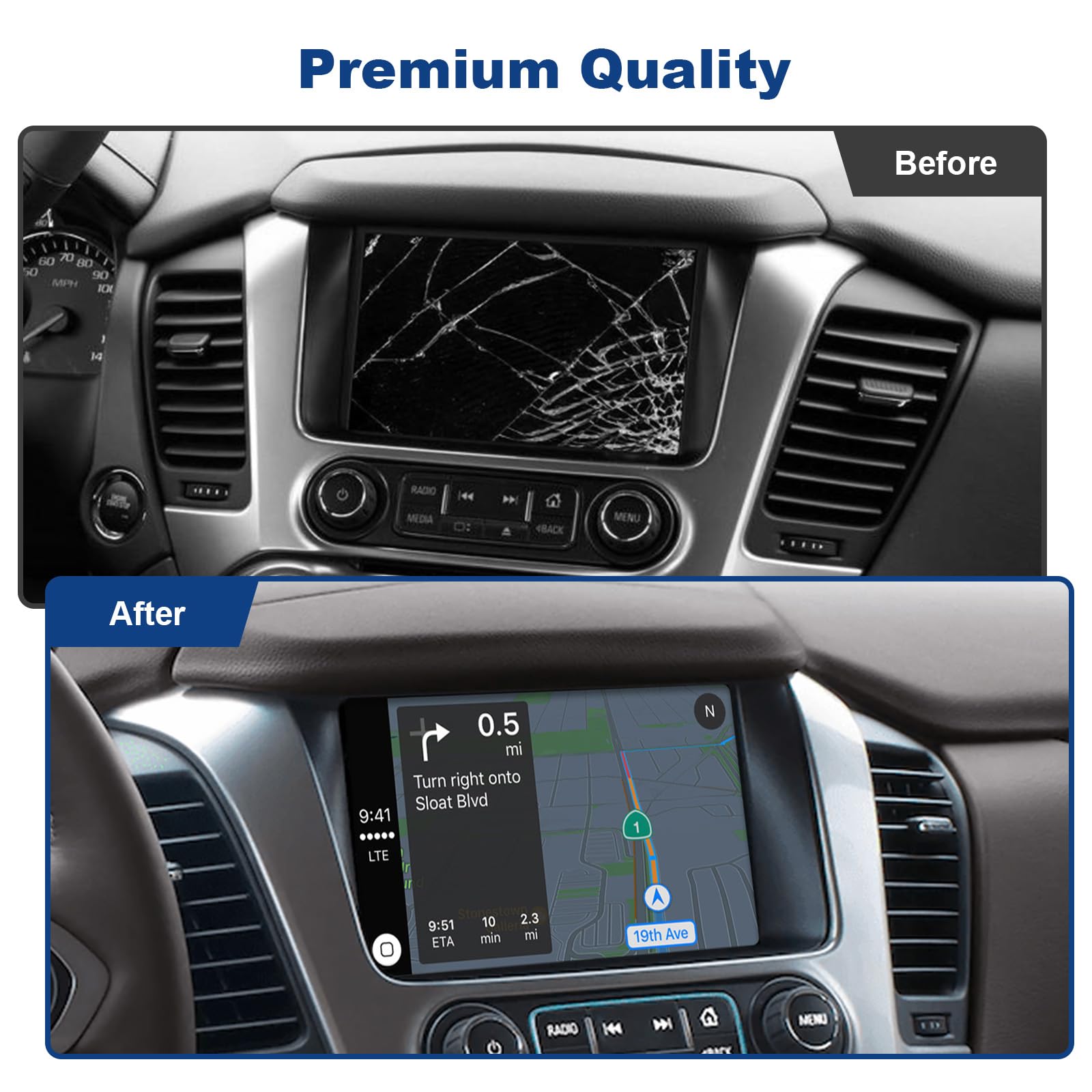 Lbw Professional Fit Gmc 8'' Touch Screen   Digitizer Navigation Radio, Touch Screen With Lcd Radio Fit For Chevrolet 2015 2018,