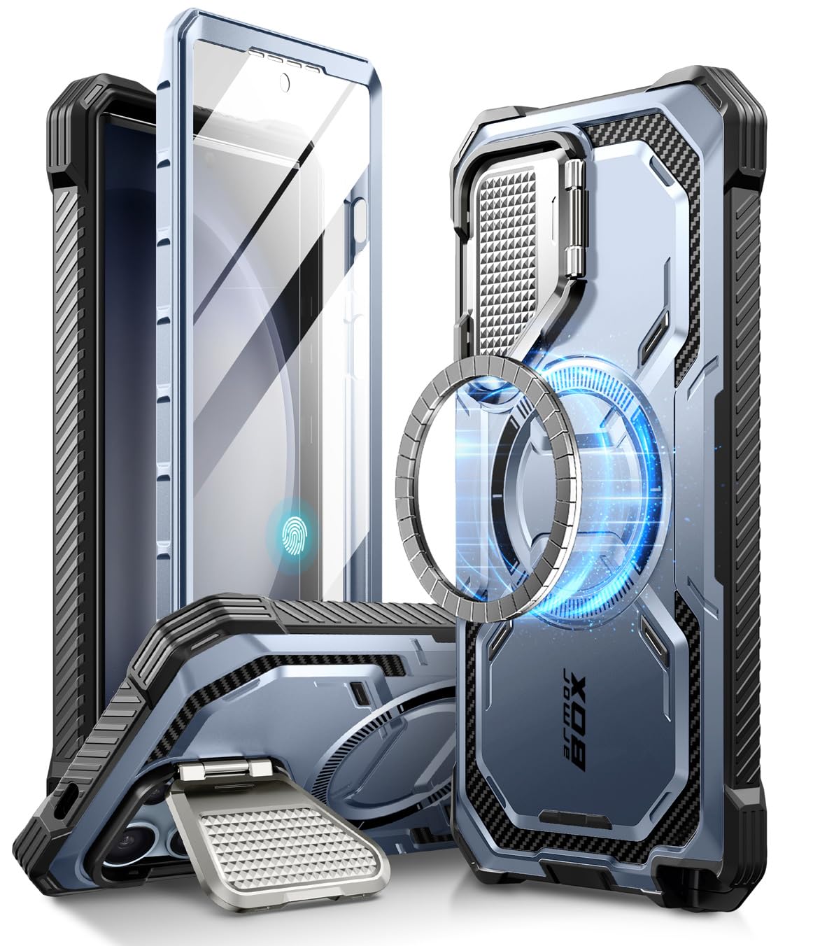 I Blason Armorbox For Samsung Galaxy S24 Ultra Case Magsafe With Camera Cover Stand [Support Wireless Charger] 360 Full Body Cas