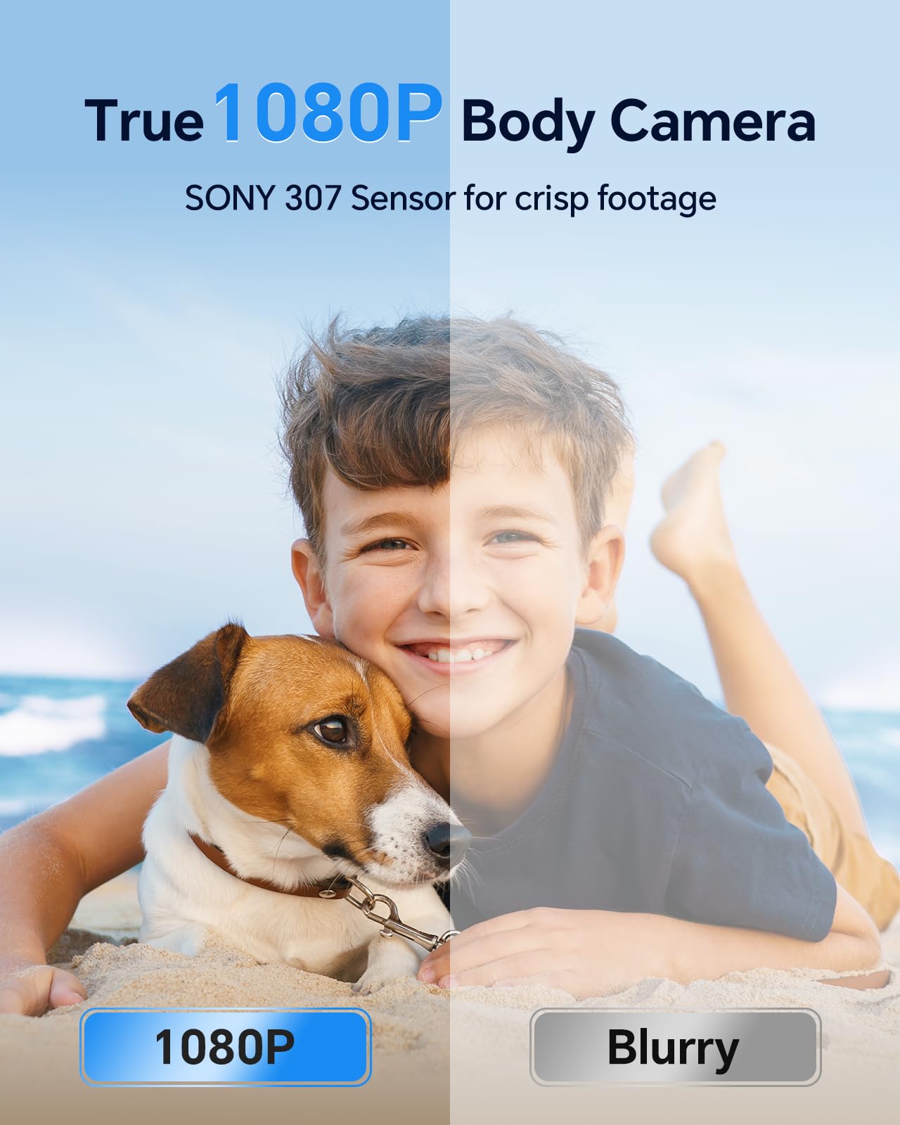 Boblov W1 64Gb Hd 1080P Body Worn Camera, Wearable Body Camera With 2 Clips, Loop Recording Body Camera Support Time Stamp, Back