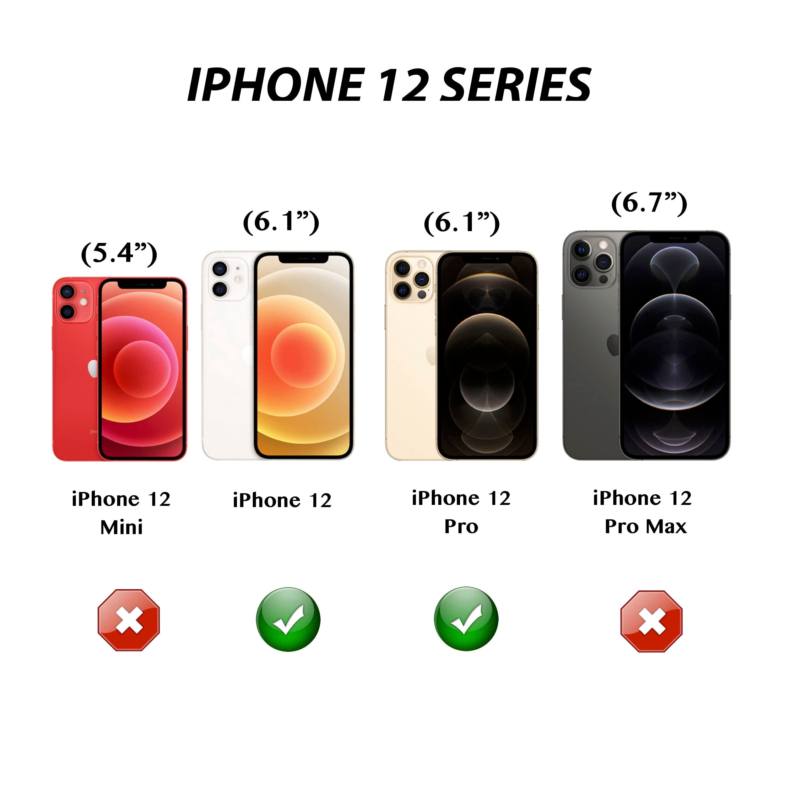 Wallskin Case For Iphone 12 Pro / 12 (6.1'') Heavy Duty Full Body Military Grade Drop Protection Carrying Cover Holder | Holster