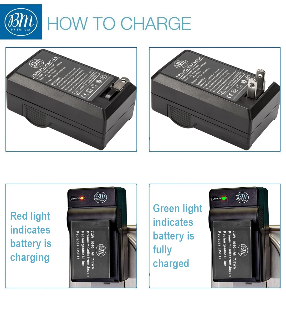 BM Premium LP E17 Battery and Charger for Canon Rebel EOS R8, EOS R10, EOS R50, EOS R100, EOS RP, EOS M3, EOS M5, EOS M6, EOS M6 II, SL2, SL3, T6i, T6s, T7i, T8i, EOS 750D, EOS 760D, EOS 8000D