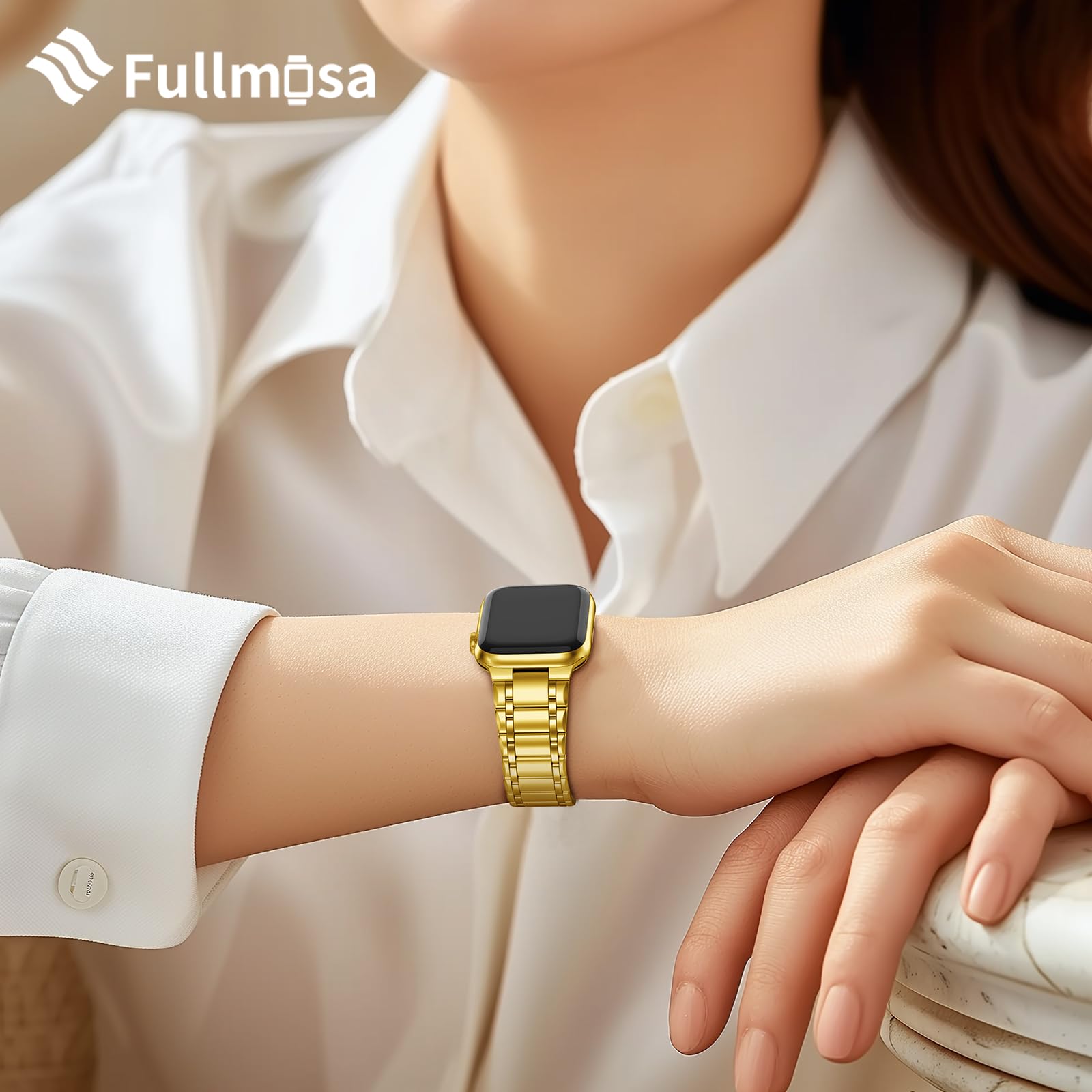 Fullmosa Bands Compatible Apple Watch 41Mm 40Mm 38Mm 49Mm 46Mm 45Mm 44Mm 42Mm, Stainless Steel Iwatch Band With Case For Apple W