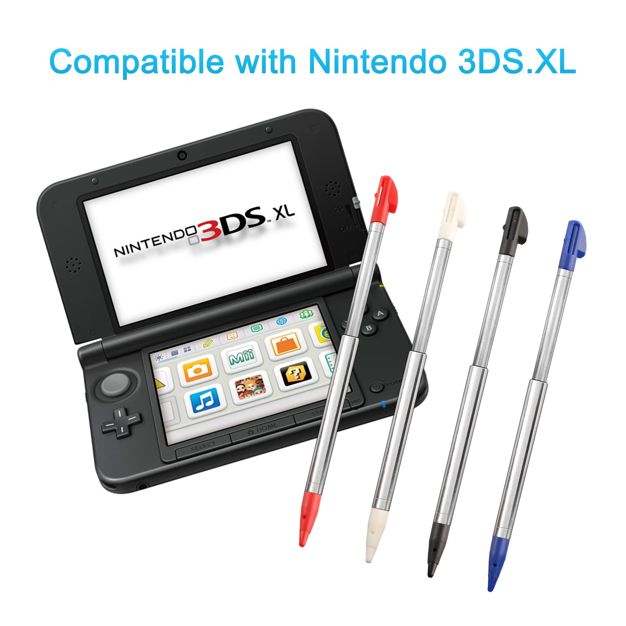 3Ds Xl Stylus Pen, Metal Retractable Replacement Stylus Compatible With Nintendo 3Ds Xl, 4In1 Combo Touch Styli Pen Set Multi Co
