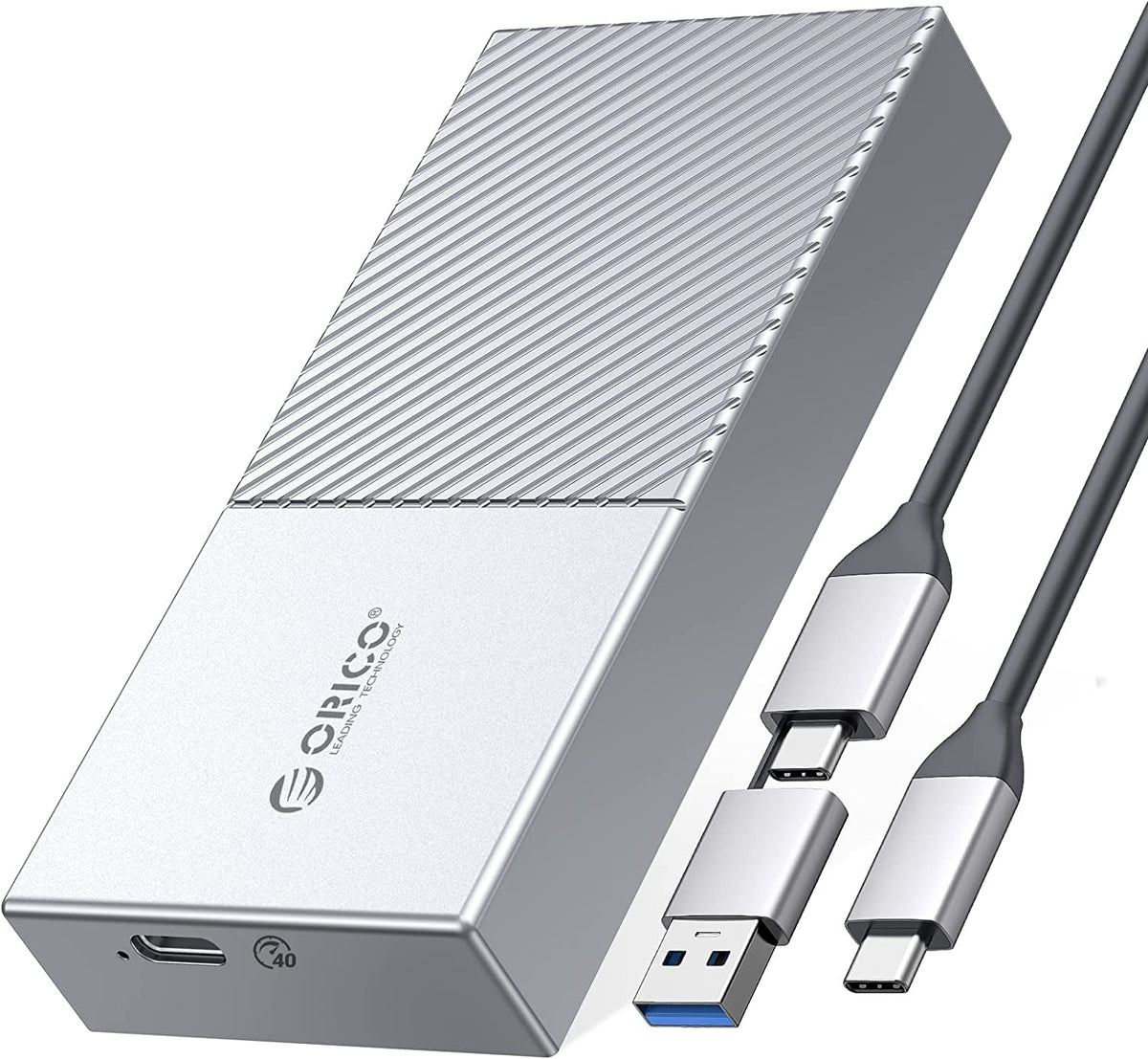Orico 40Gbps Nvme Ssd Enclosure M.2 To Usb C Adapter For Nvme M Key 4Tb Ssd 2280, Aluminum M2 Nvme External Ssd Case Compatible