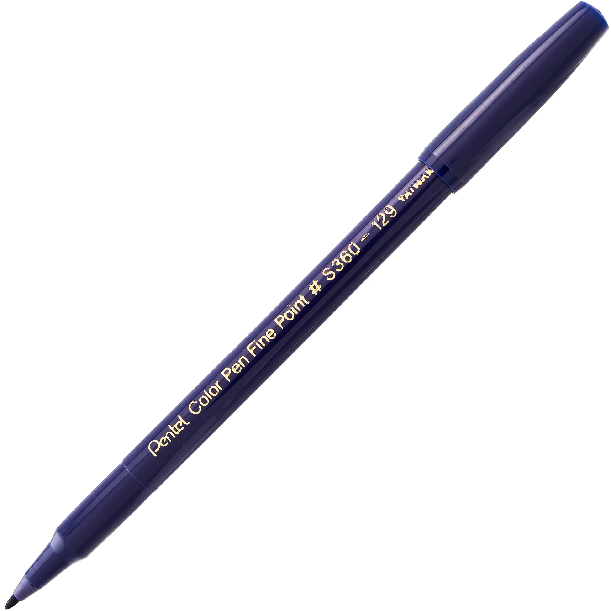 Pentel Arts Color Pen, Prussian Blue, Box Of 12 (S360 129)