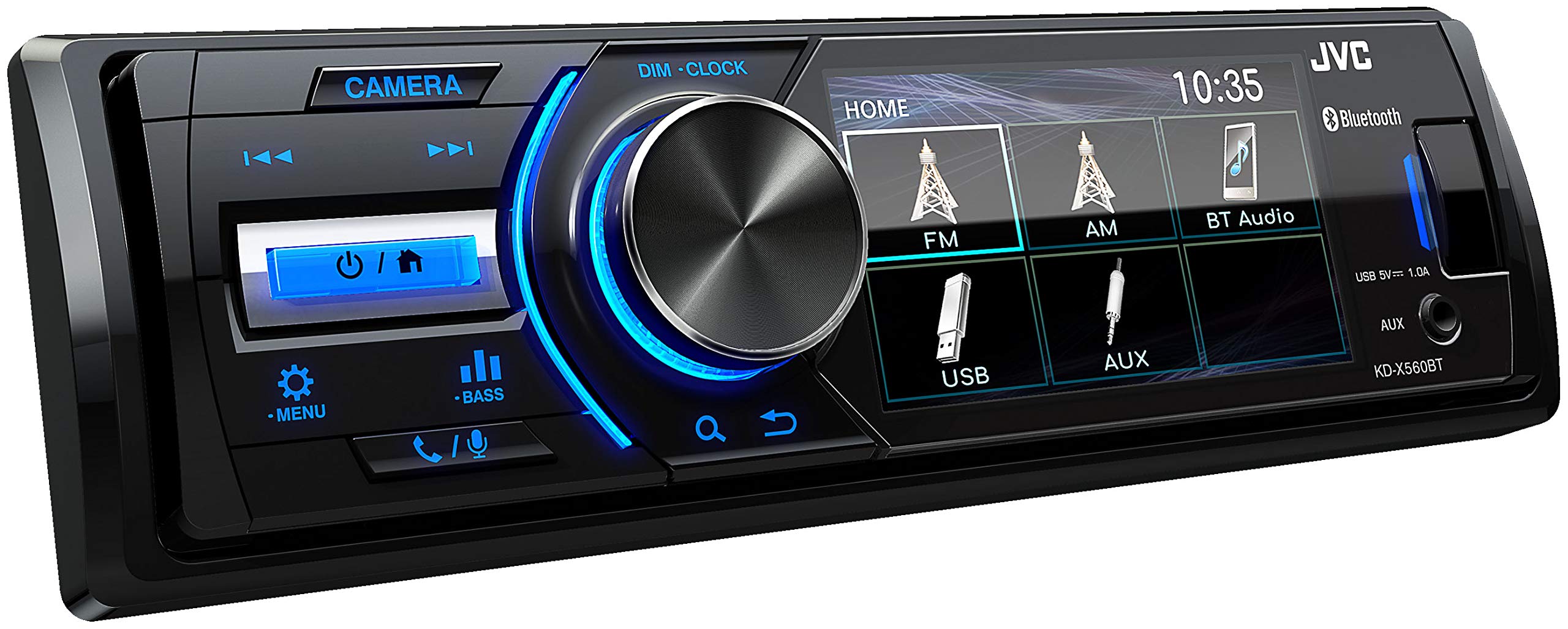JVC KD-X560BT Premium Mechless Tuner, Car Radio, with 3 Screen, Bluetooth, USB Input, AUX, Rear Camera Input