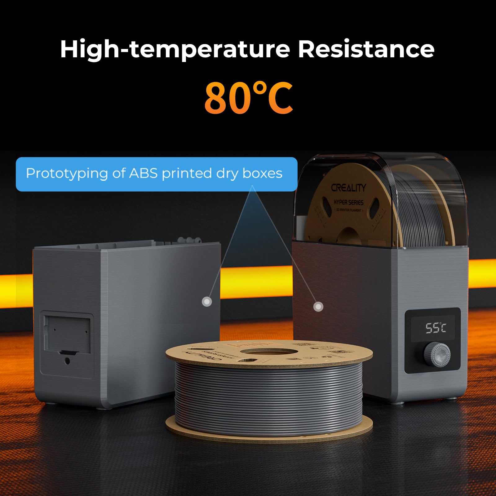 Creality Abs Filament 1.75Mm For K1 Max, 3D Printer Filament Abs Designed For High Speed 350Mm/S, 1Kg(2.2Lbs)/Spool Hyper Abs Fi