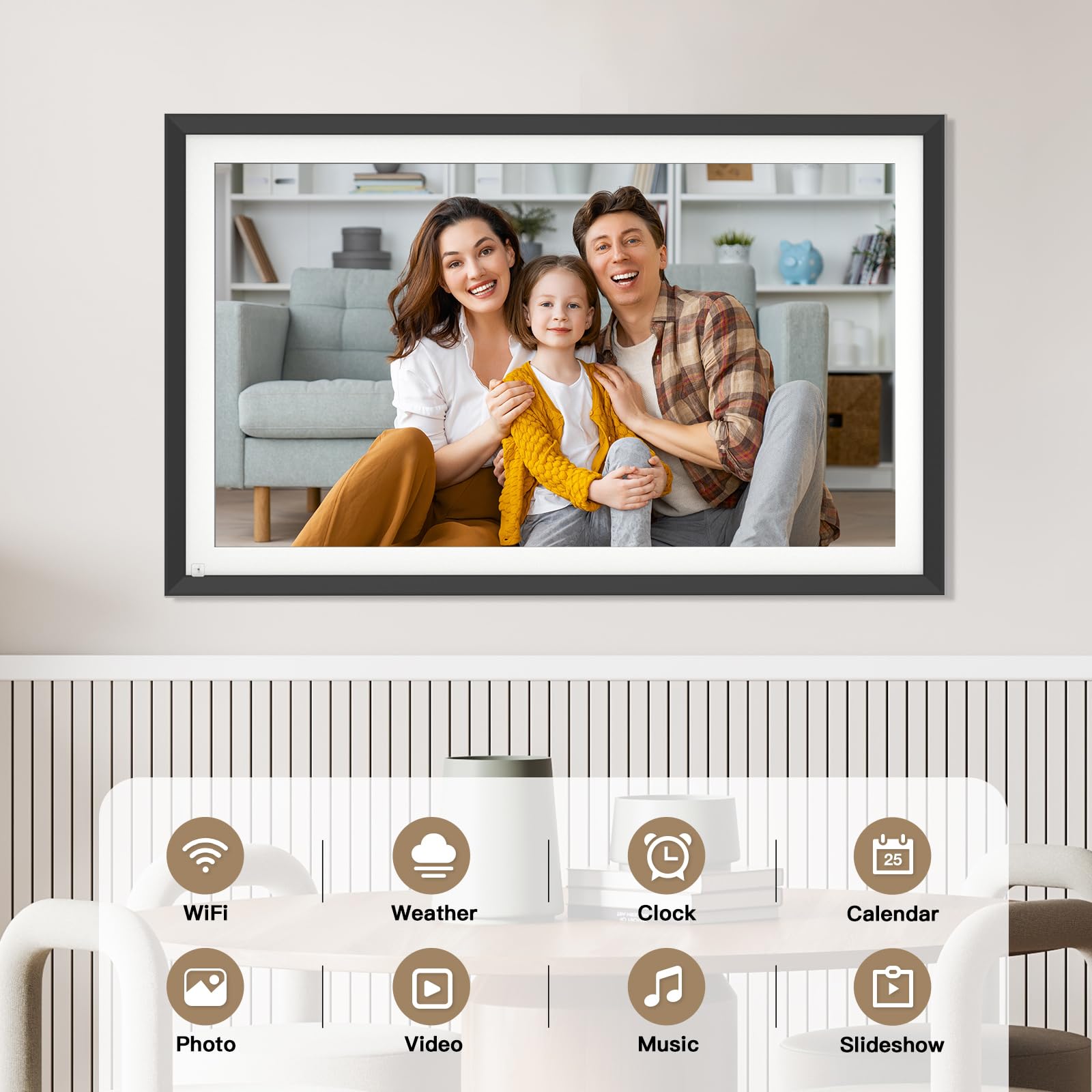 Large Digital Picture Frame 15.6-Inch-Wifi-Photo-Frame - 1920*1080 Fhd Touch Screen Digital Frame, 32Gb, Tabletop&Wall Mounted,