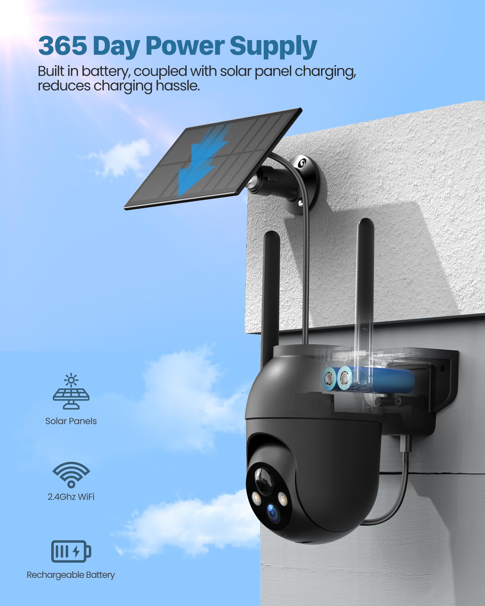 Security Cameras Wireless Outdoor: Solar Cameras For Home Security Battery Wifi Cameras Outside Surveillance Camera Ptz 360 Cctv