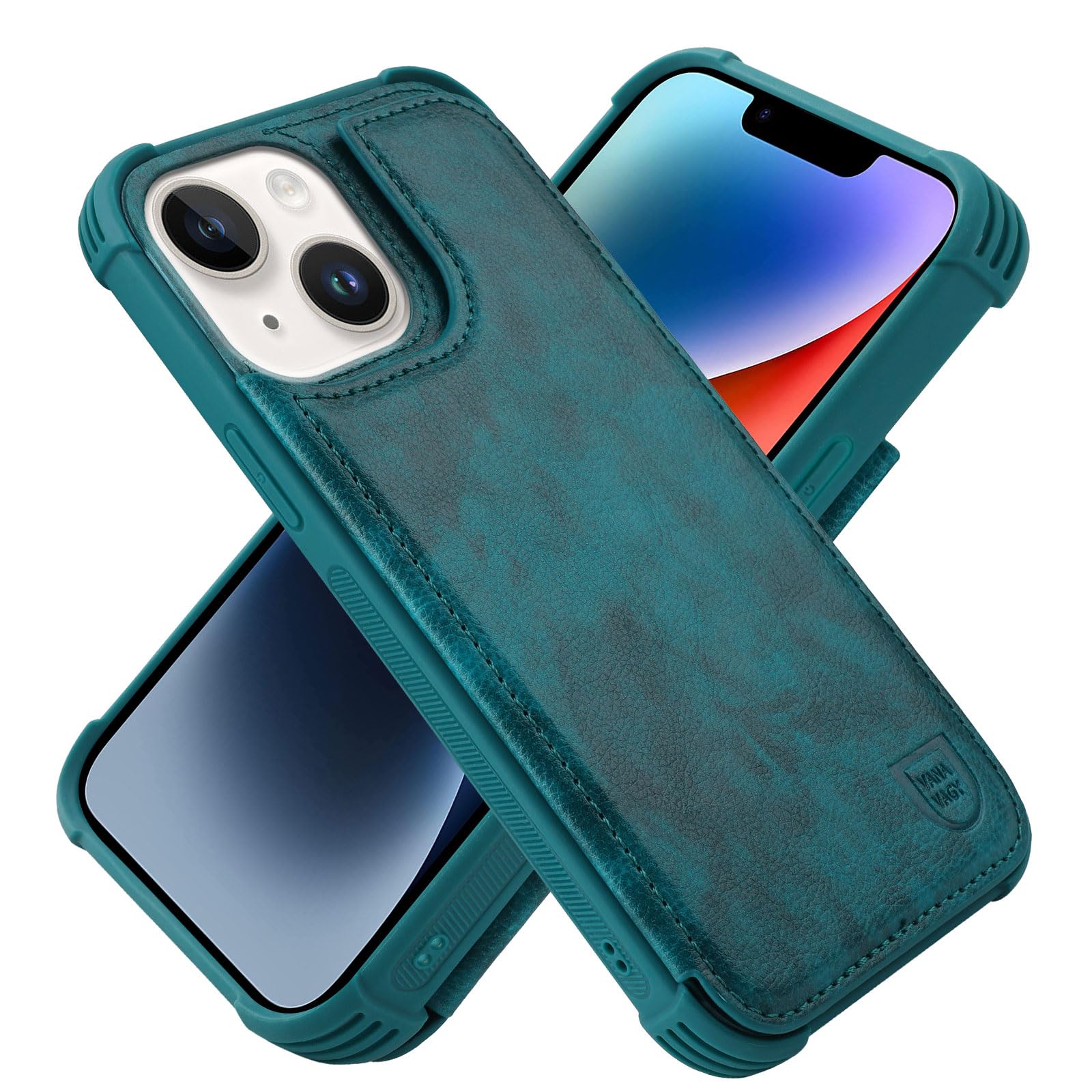 Vanavagy Wallet Case Compatible For Iphone 14 Plus/15 Plus For Women Men,Pu Leather Flip Folio Phone Case Cover Fits Magnetic Ca