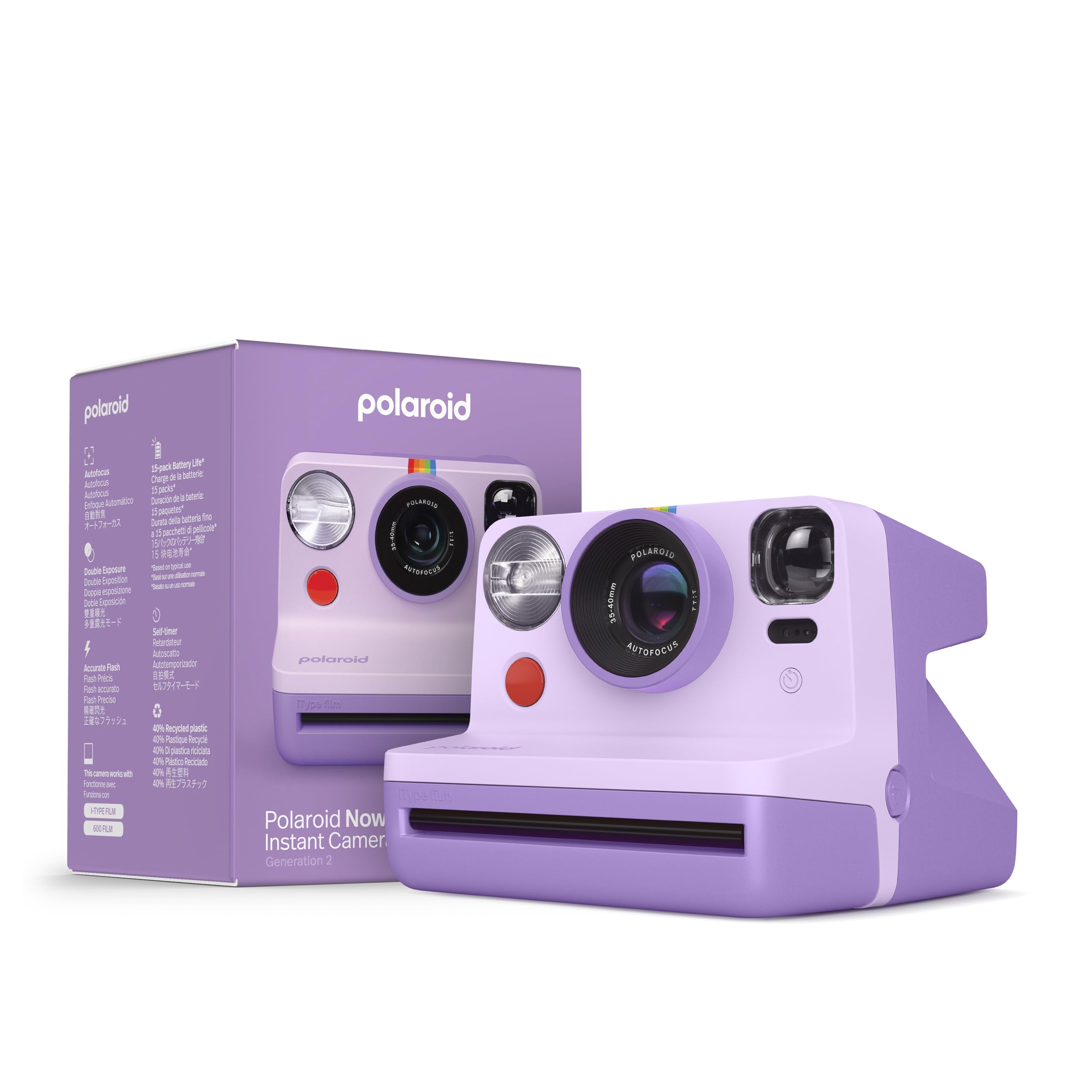 Polaroid Now 2Nd Generation I Type Instant Film Camera   Purple (9149)