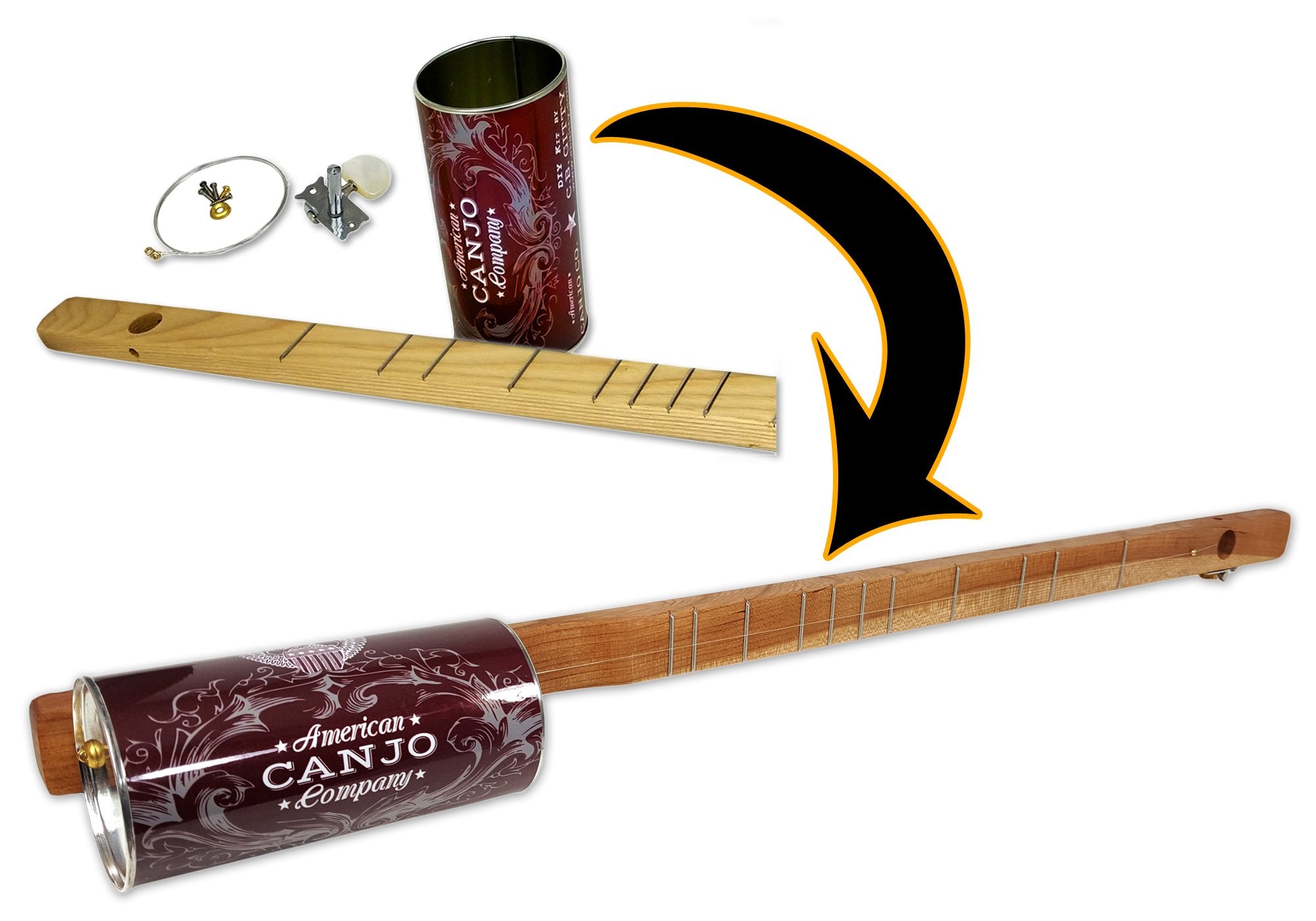 C.B. Gitty American Canjo Co. One String Canjo Kit