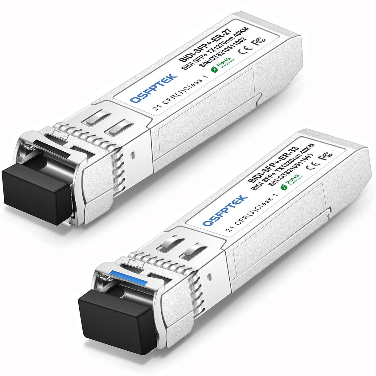 Qsfptek 10G Sfp+ Bidi Transceivers, 10Gbe Mini Gbic Fiber Network Lc Single Mode Module For Cisco Sfp 10G Bx80U I (1490Nm Tx/155