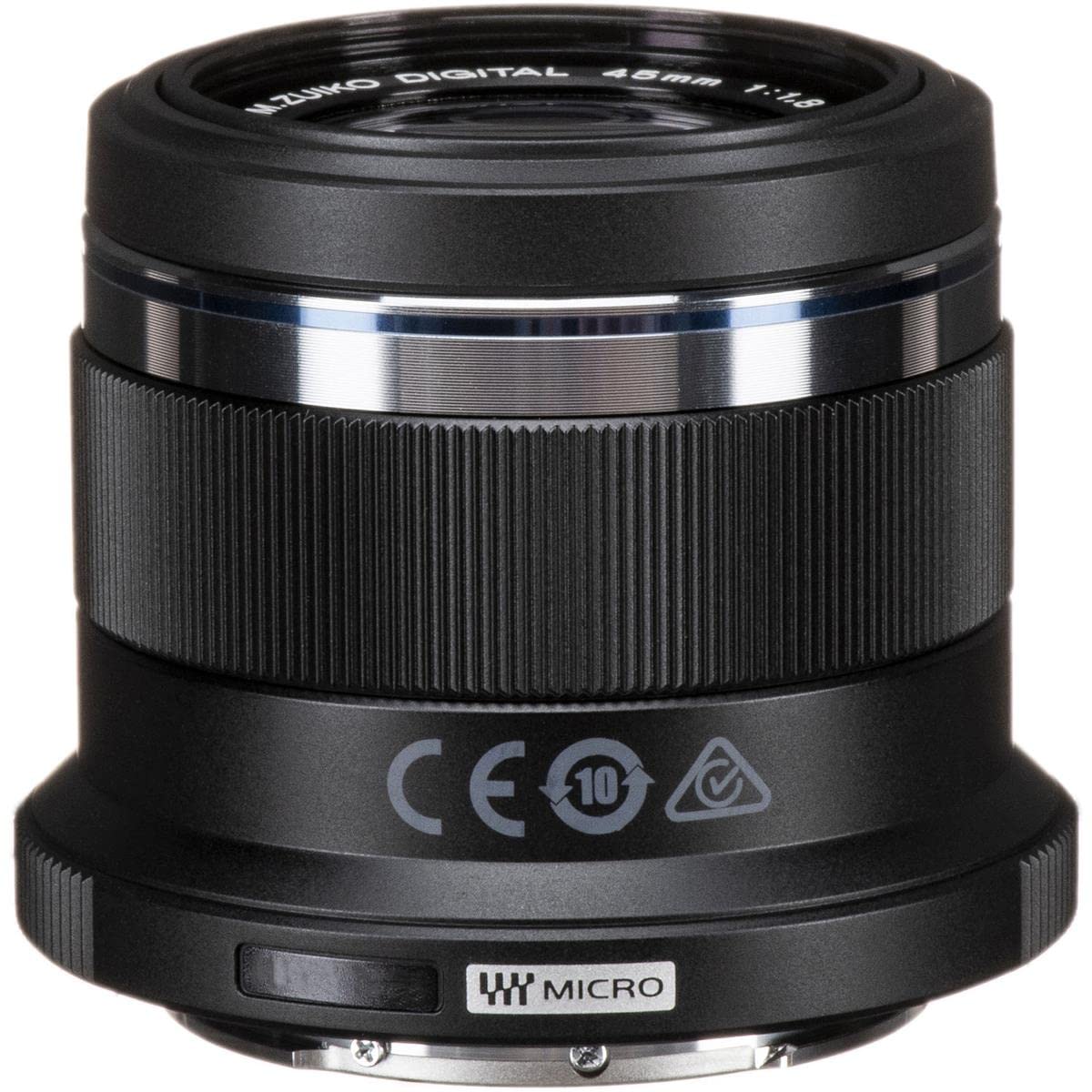 Om System Olympus M.Zuiko Digital 45Mm F1.8 Black For Micro Four Thirds System Camera, Compact Design, Beautiful Bokeh, Bright