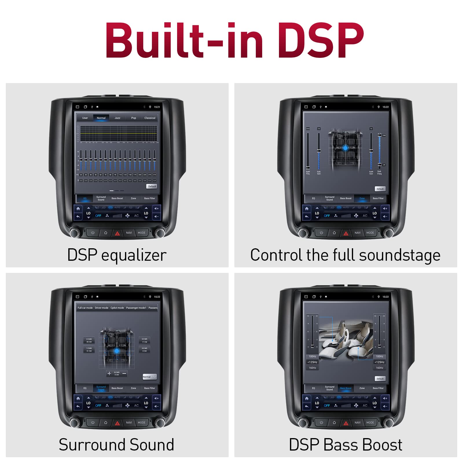 For Dodge Ram 1500 2500 3500 2013 2018 ?Only For Auto A/C? Car Radio10.4 Inch T Style Stereo Android 12 Gps Navigation Wireless