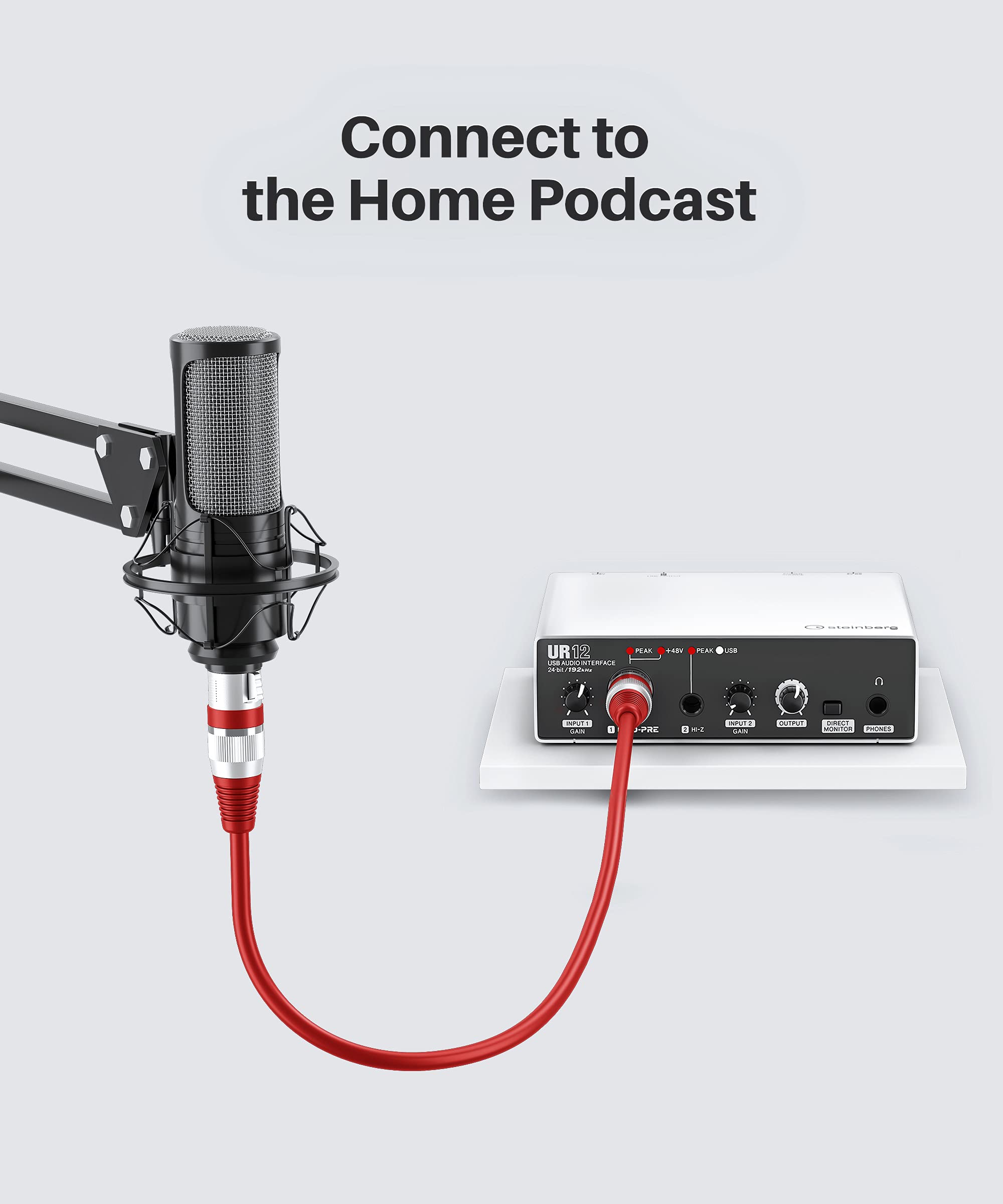 Gearit Xlr To Xlr Microphone Cable (1 Feet, 10 Pack) Xlr Male To Female Mic Cable 3 Pin Balanced Shielded Xlr Cable For Mic Mixe