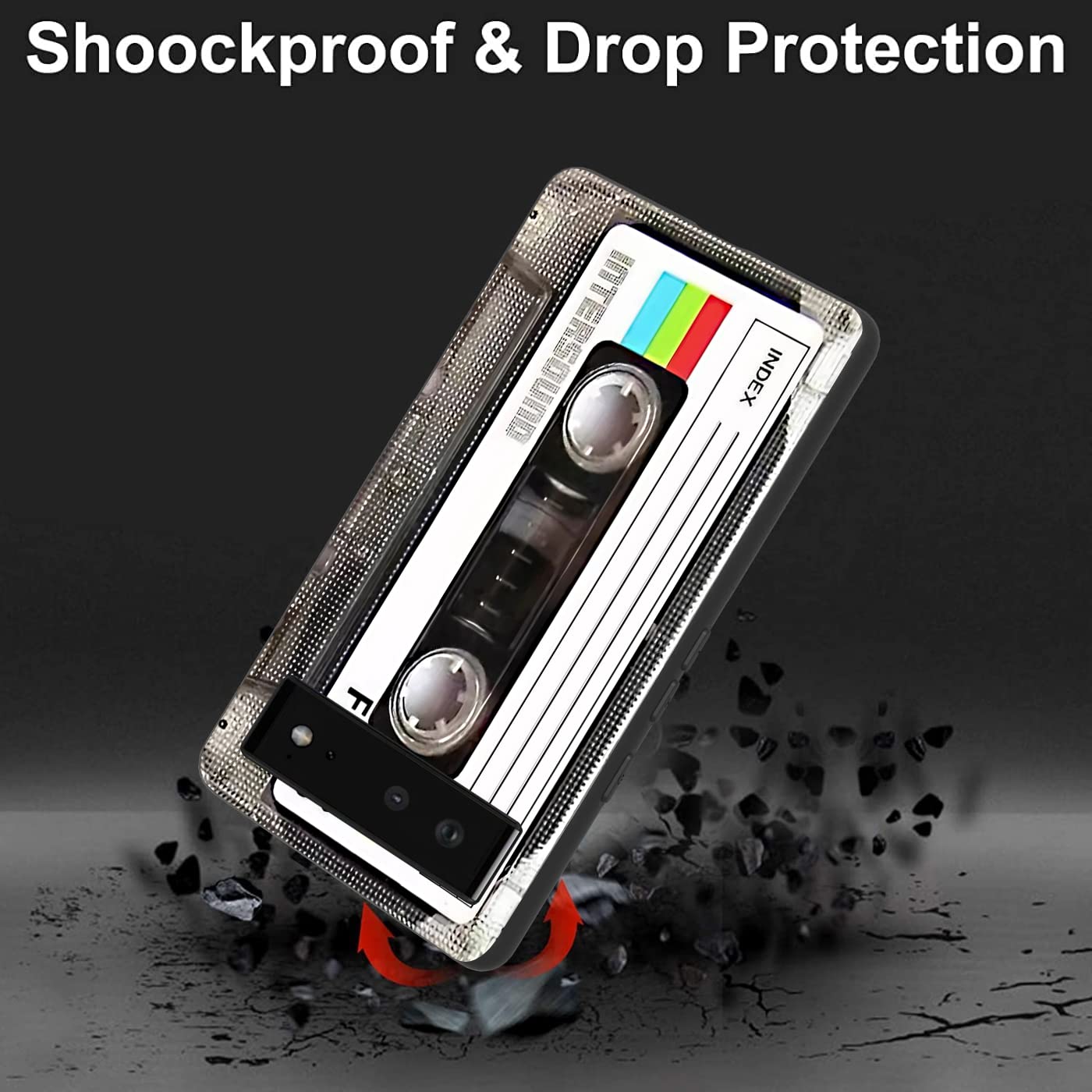 Compatible With Google Pixel 6 Case, Cool Vintage 80S 90S Music Cassette Mixtape Retro Soft Tpu Fashion Cool Slim Shockproof Pro