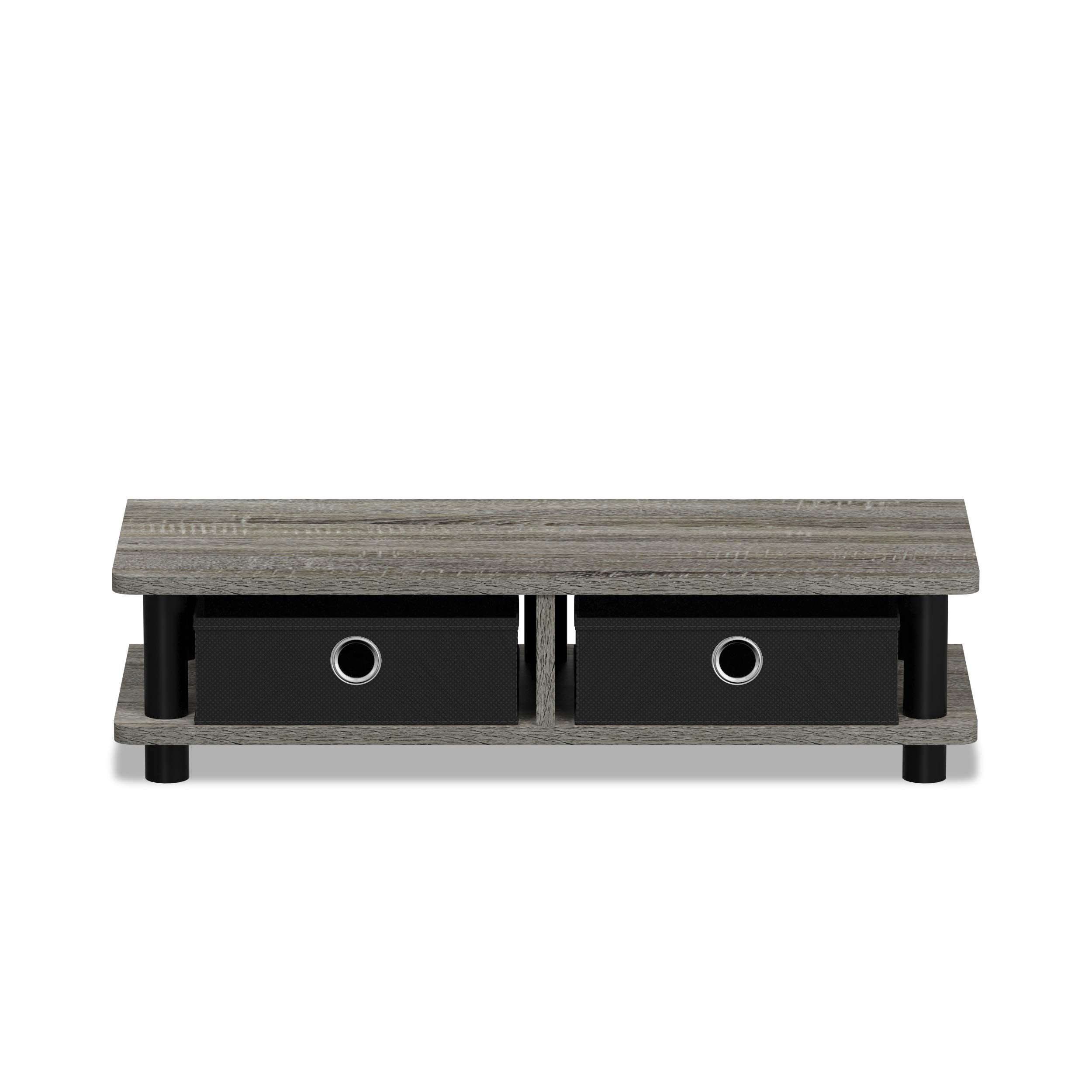 Furinno Turn-N-Tube Monitor Stand, French Oak Grey/Black
