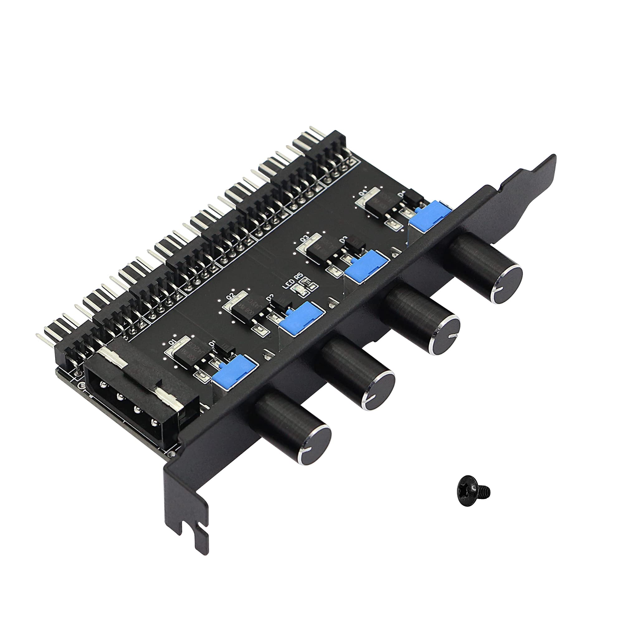 Sinloon 4 Knob Cooling Fan Speed Controller Pc 8 Channels Fan Hub For Cpu Case Hdd Vga Pwm Fan Pci Bracket 12V Fan Control  4Pin