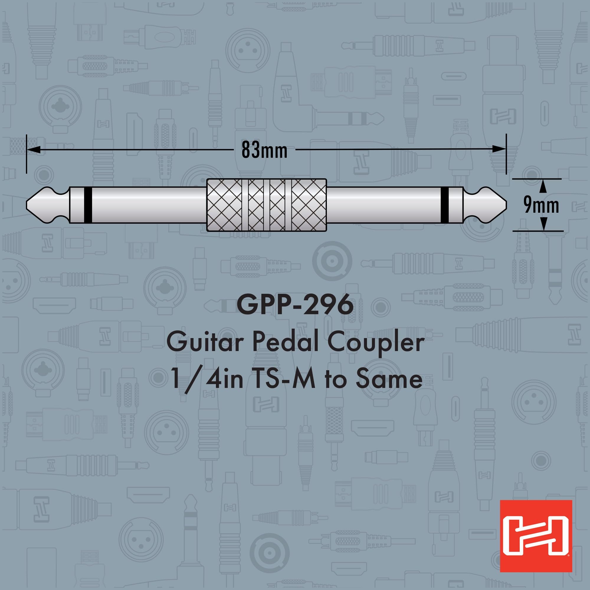 Hosa Gpp-296 1/4 Inch Ts To Same Guitar Pedal Coupler