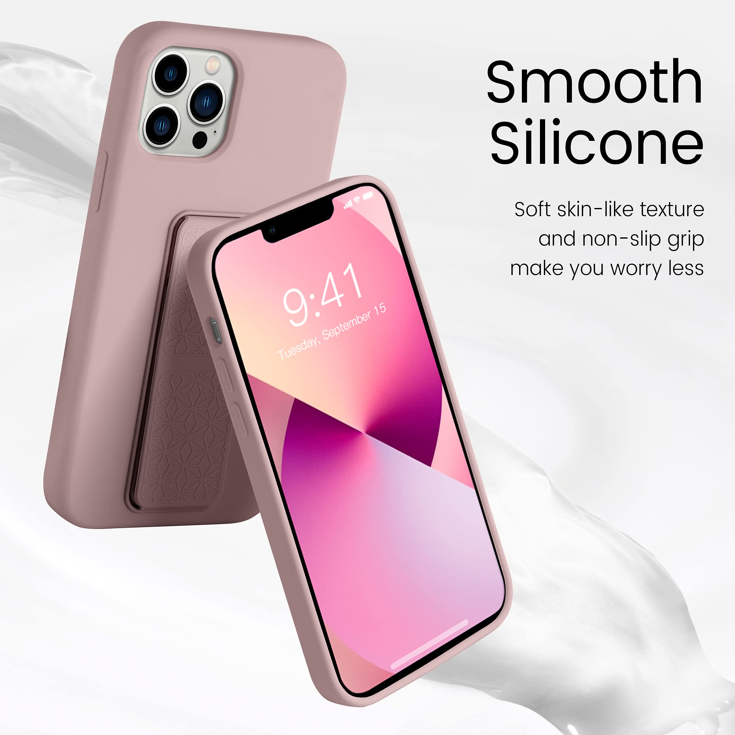 Laudtec Silicone Kickstand Case Compatible With Iphone 13 Pro Case Vertical And Horizontal Stand Hand Strap Kickstand, Flexible