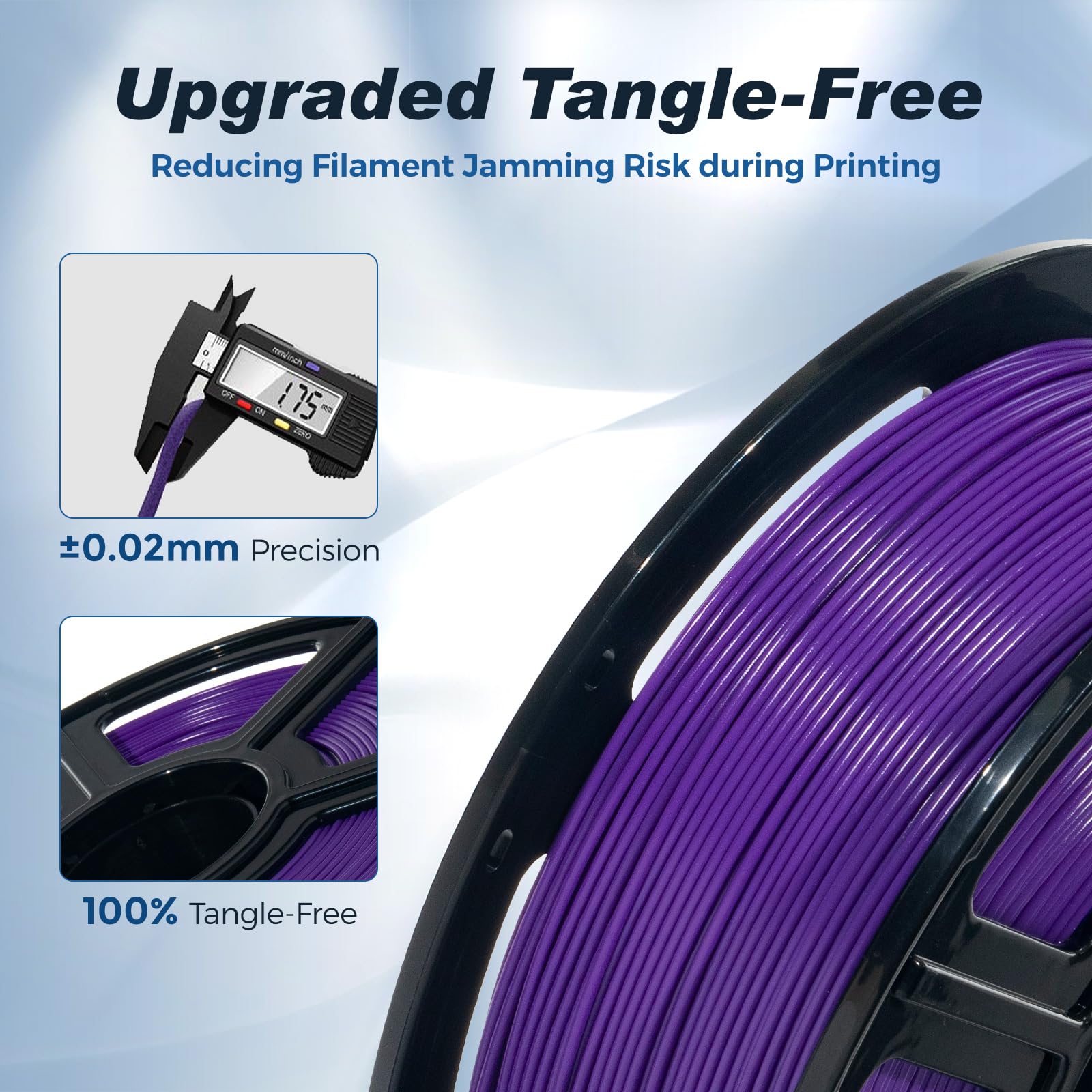 Flashforge Rapid Pla Filament 1.75Mm Purple, 500Mm/S High Speed Printing, 3D Printer Filament 1Kg Spool, Dimensional Accuracy +/