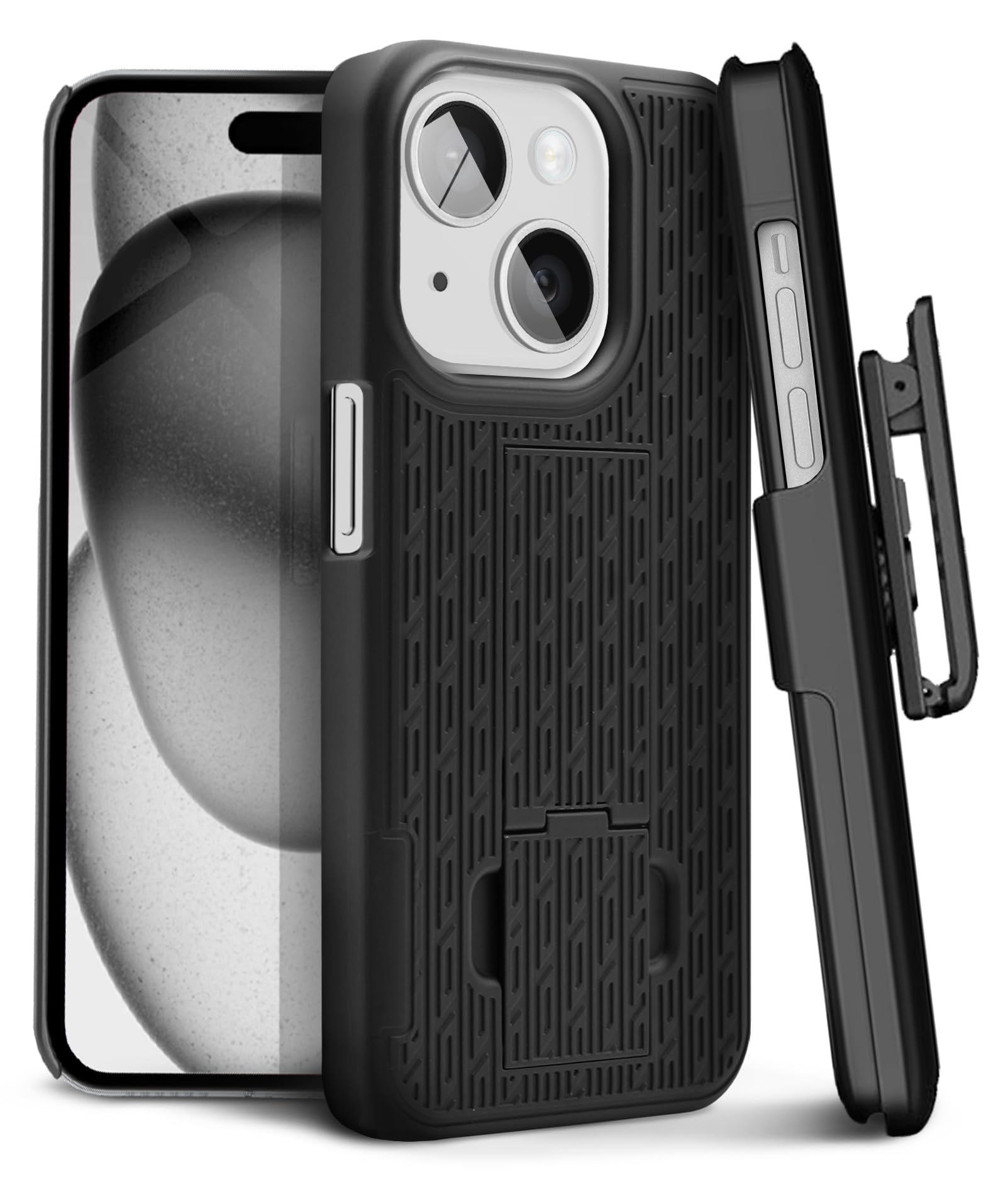 Motive For Iphone 15 Plus Case With Belt Clip, Shell Holster Combo For Apple Iphone 15 Plus Holster, Slim Rugged Case, Drop Shoc