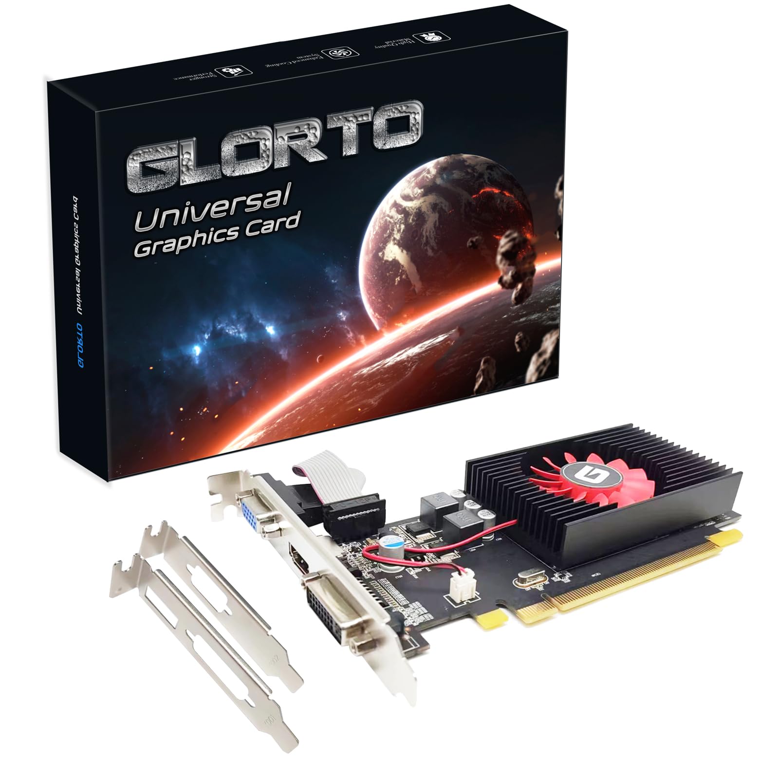 Glorto Radeon Hd 5450 1Gb Ddr3 Low Profile Graphics Card, Pci Express 2.0 X16, Hdmi/Vga/Dvi, Entry Level Gpu For Pc, Sff And Htp
