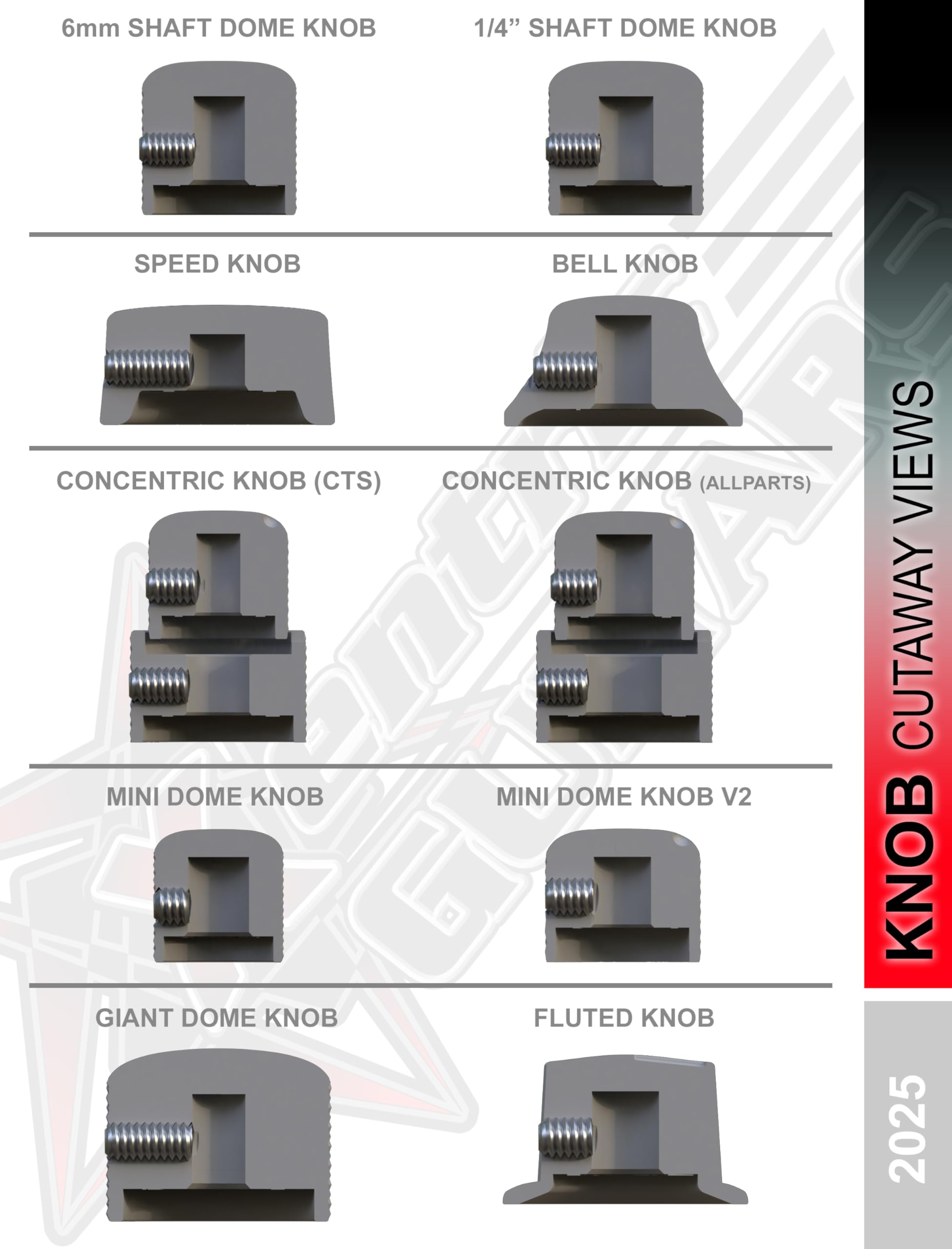 Xentric Guitars   Autumn Pearl Series 6Mm Resin Dome Knobs (3 Knobs, Purple Autumn Pearl)