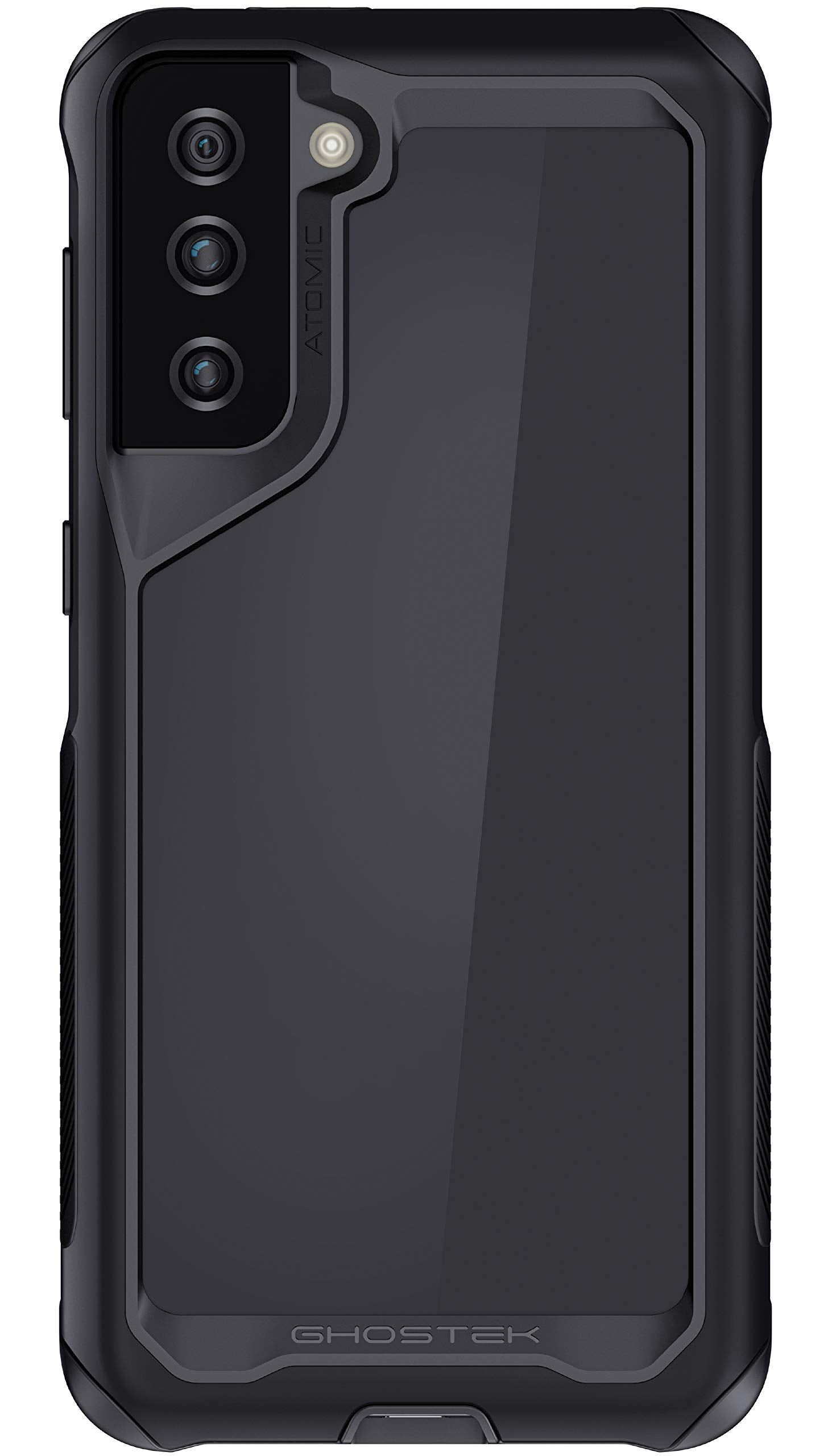 Ghostek ATOMIC slim S21 Plus Case with Protective Aluminum Metal Bumper and Clear Back Design Heavy Duty Shock-Absorbent Protect