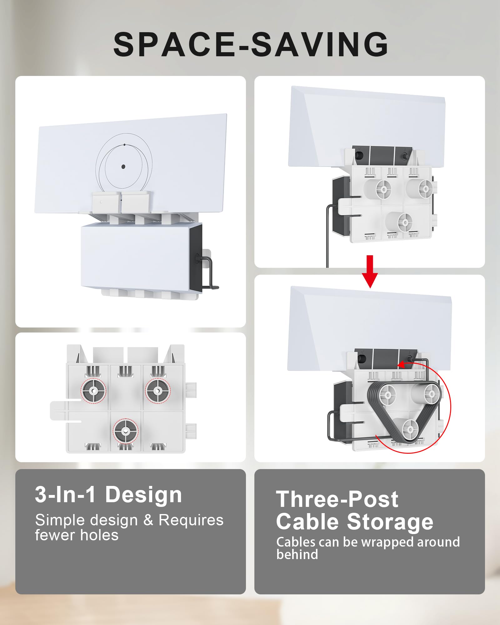 Vandesail Fit For Starlink Gen 3 Router Wall Mount, 3 In 1 Mesh Router, Suitable For Starlink Generation 3 Power Supply And Cabl