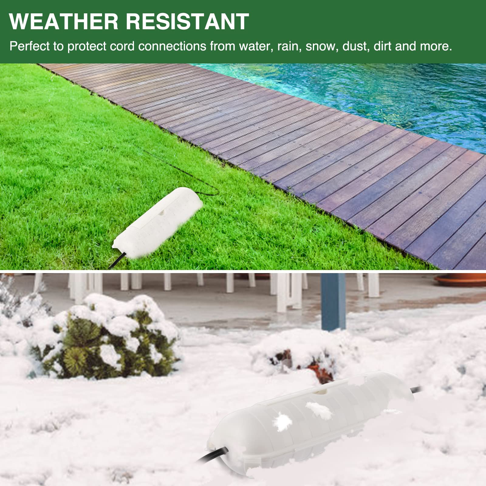 Outdoor Extension Cord Safety Cover With Waterproof Protector Seal, Weatherproof Electrical Connection Box For Outdoor Outlets,