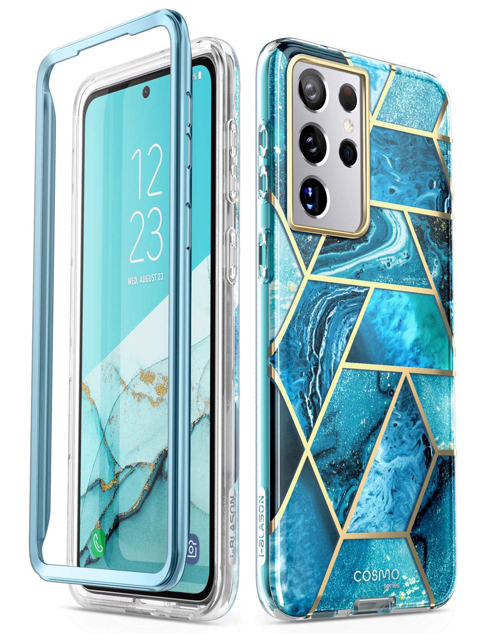 I Blason Cosmo Series For Samsung Galaxy S21 Ultra 5G Case, Slim Stylish Protective Case Without Built In Screen Protector (Ocea