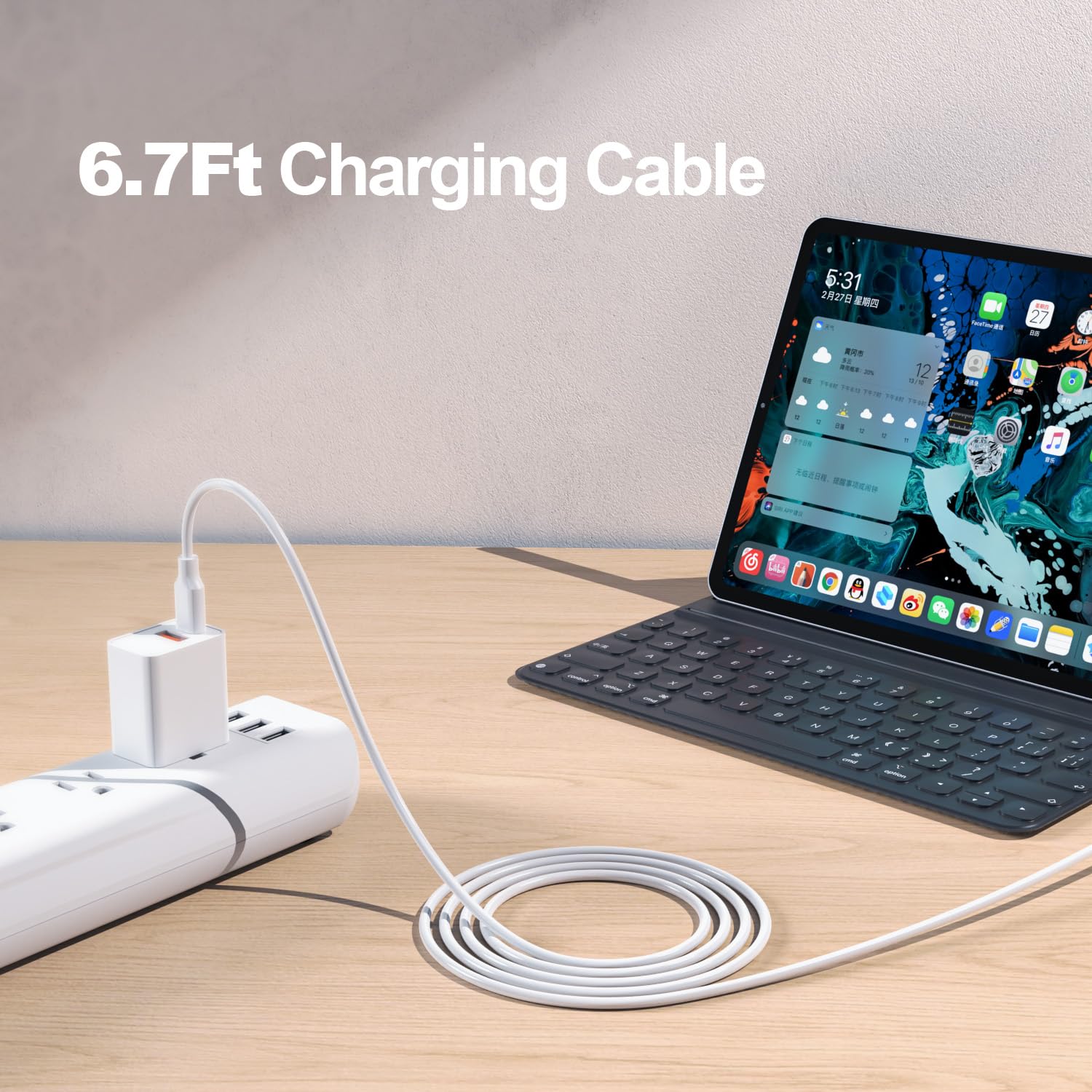 Vicgee [Mfi Certified] 20W Fast Charger Fit For Ipad 9Th Generation 10.2 Inch 2021 Gen A2605 A2604 A2603 A2602 With 6.6 Ft Usb C