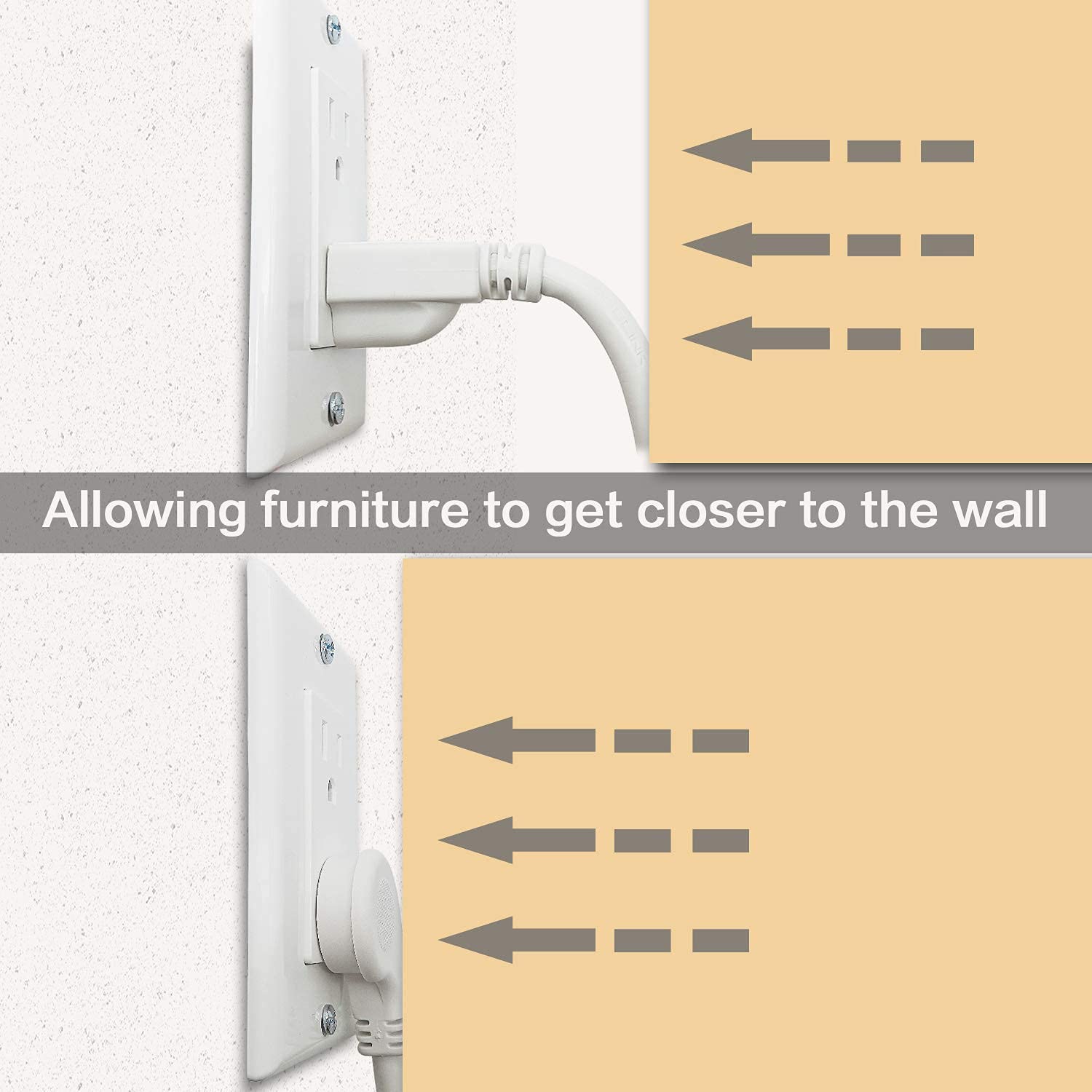 Firmerst 15 Feet 1875W Extension Cord Heavy Duty 14 Awg Low Profile 15A White