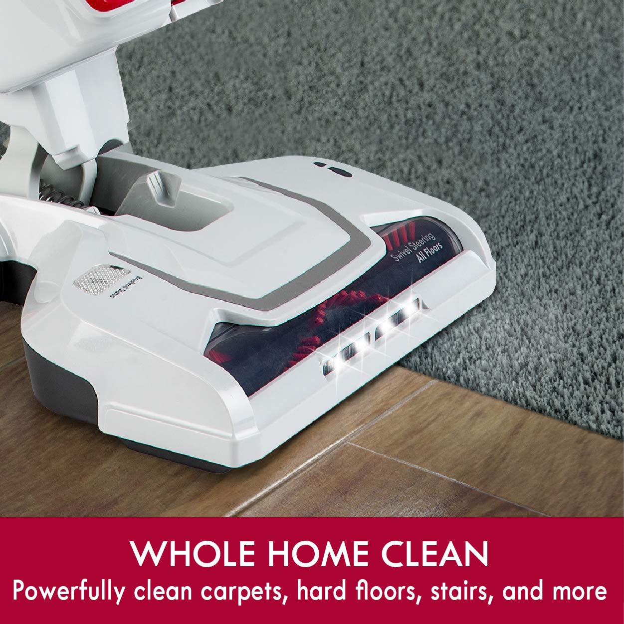 Kenmore DU2015 Bagless Upright Vacuum, Lightweight Carpet Cleaner, HEPA Filter, 10' Hose, 4 Tools, Red