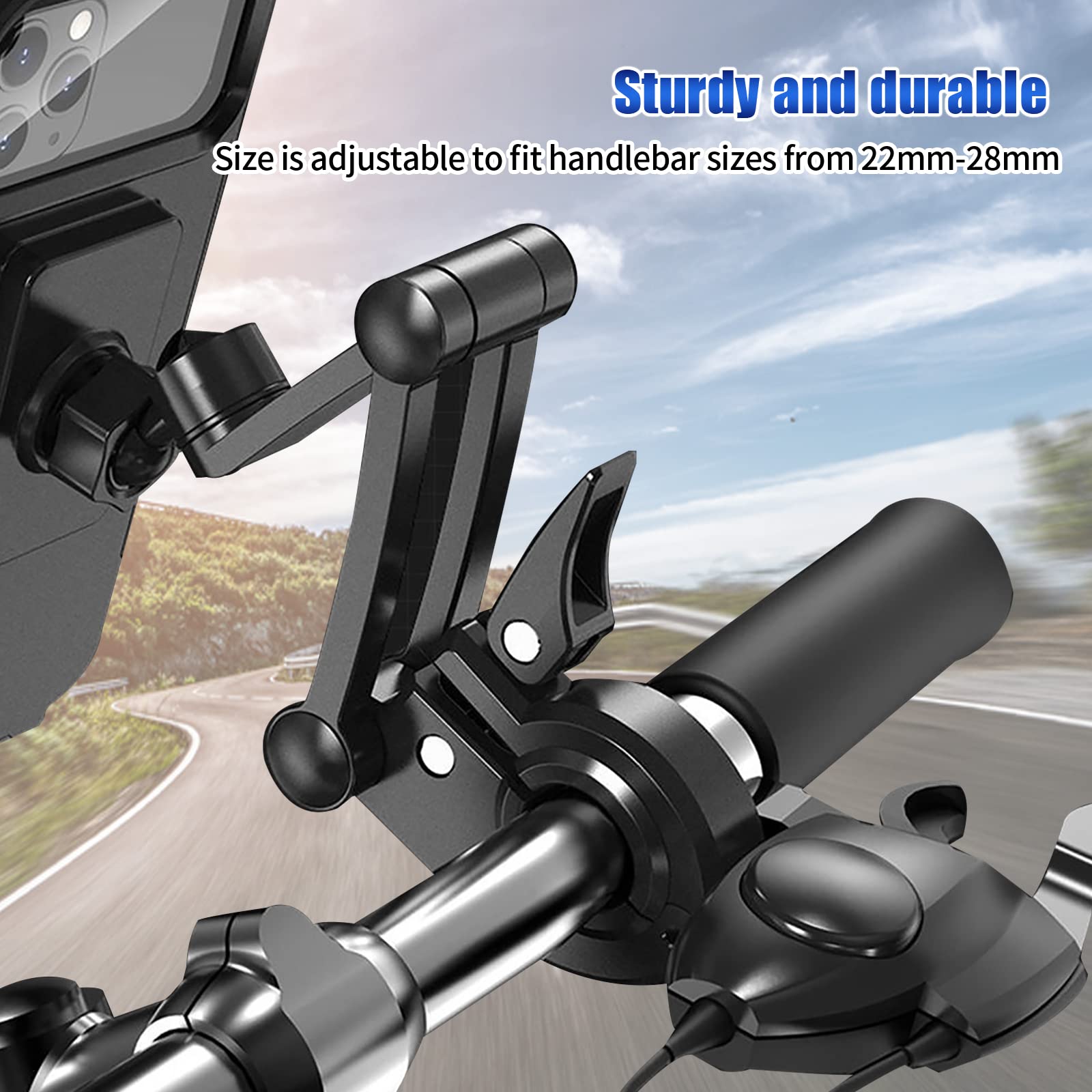 Bike Phone Mount Waterproof.Universal Bike Mobile Phone Holder,Adjustable Motorcycle Phone Mount With Touch Screen/360 Rotation