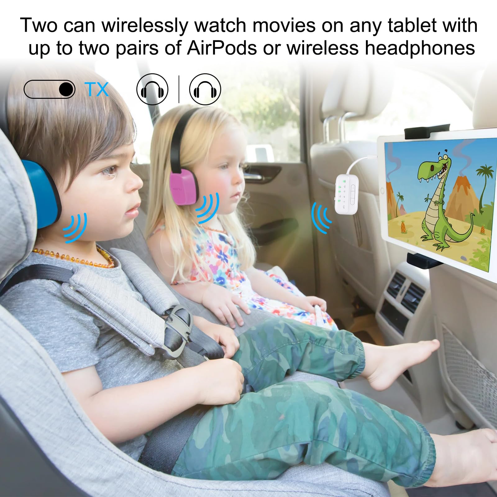 Beeitzie Bluetooth V5.4 Transmitter Receiver, 2 In 1 Airplane Bluetooth Adapter For Tv, Pc, Gym,Switch,Supports To 2 Airpods/Hea