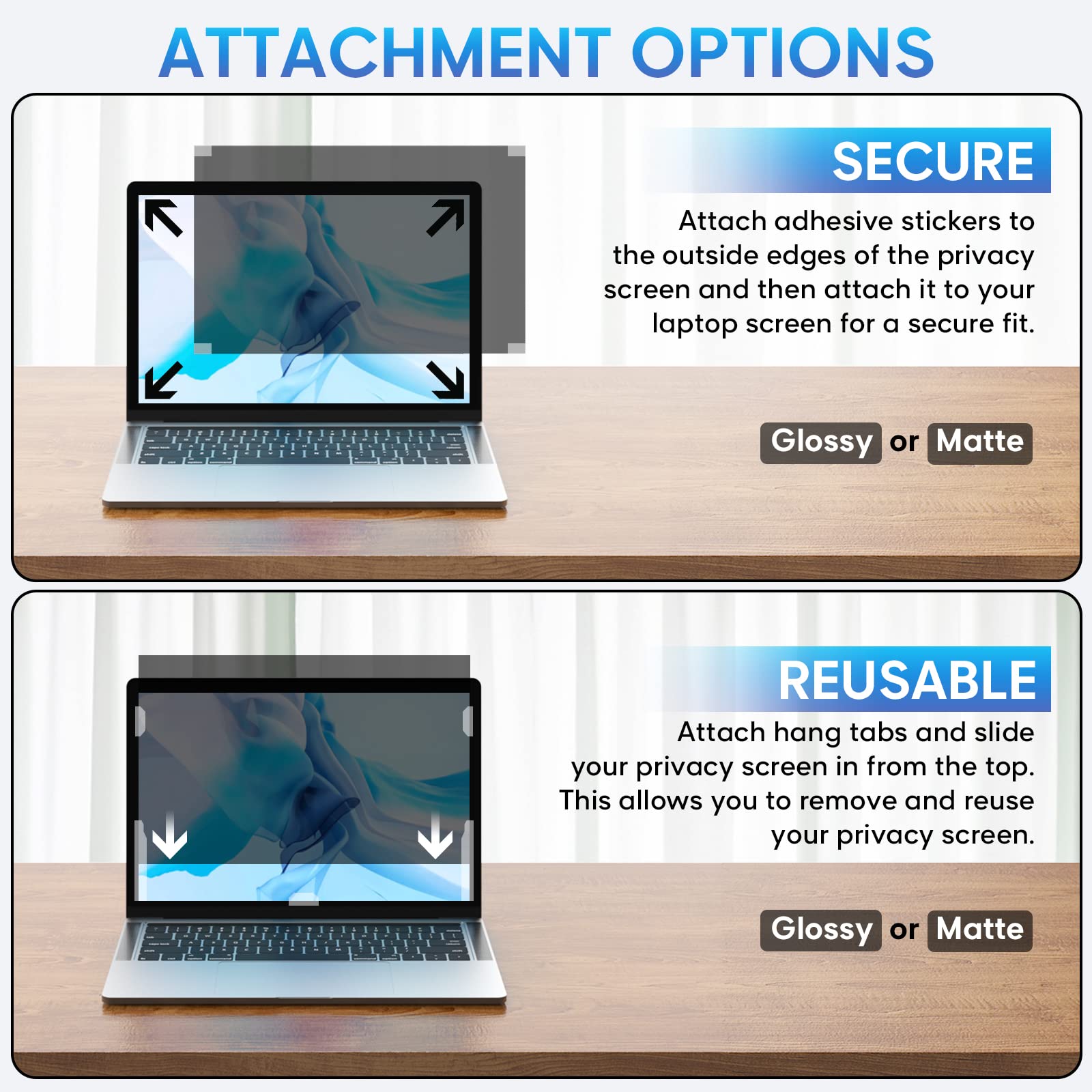 Yamaya Laptop Privacy Screen 16 Inch, Removable 16:10 Aspect Privacy Filter Screen Protector For 16 Inch Laptop, Privacy Screen